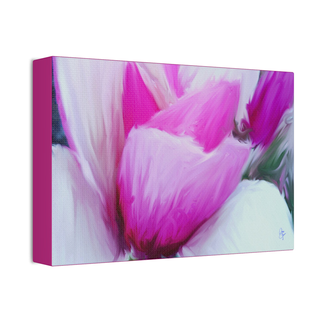 Pink Tulip Tree Abstract Canvas Wall Art — Stretched 1.5"