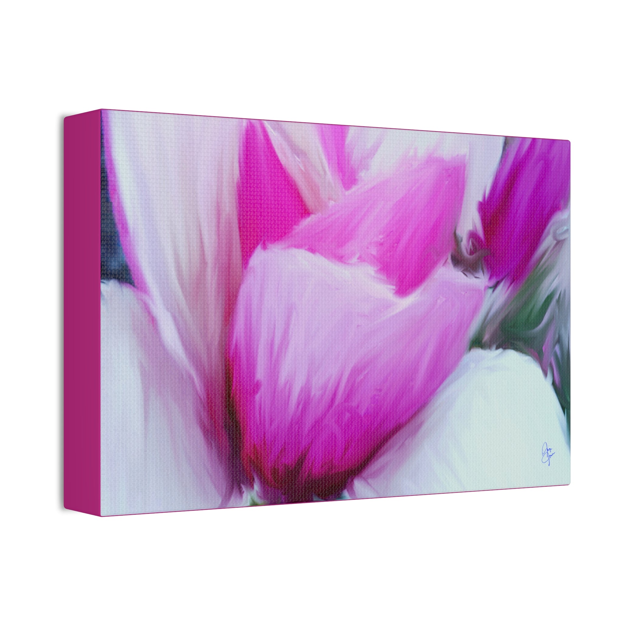 Pink Tulip Tree Abstract Canvas Wall Art — Stretched 1.5"