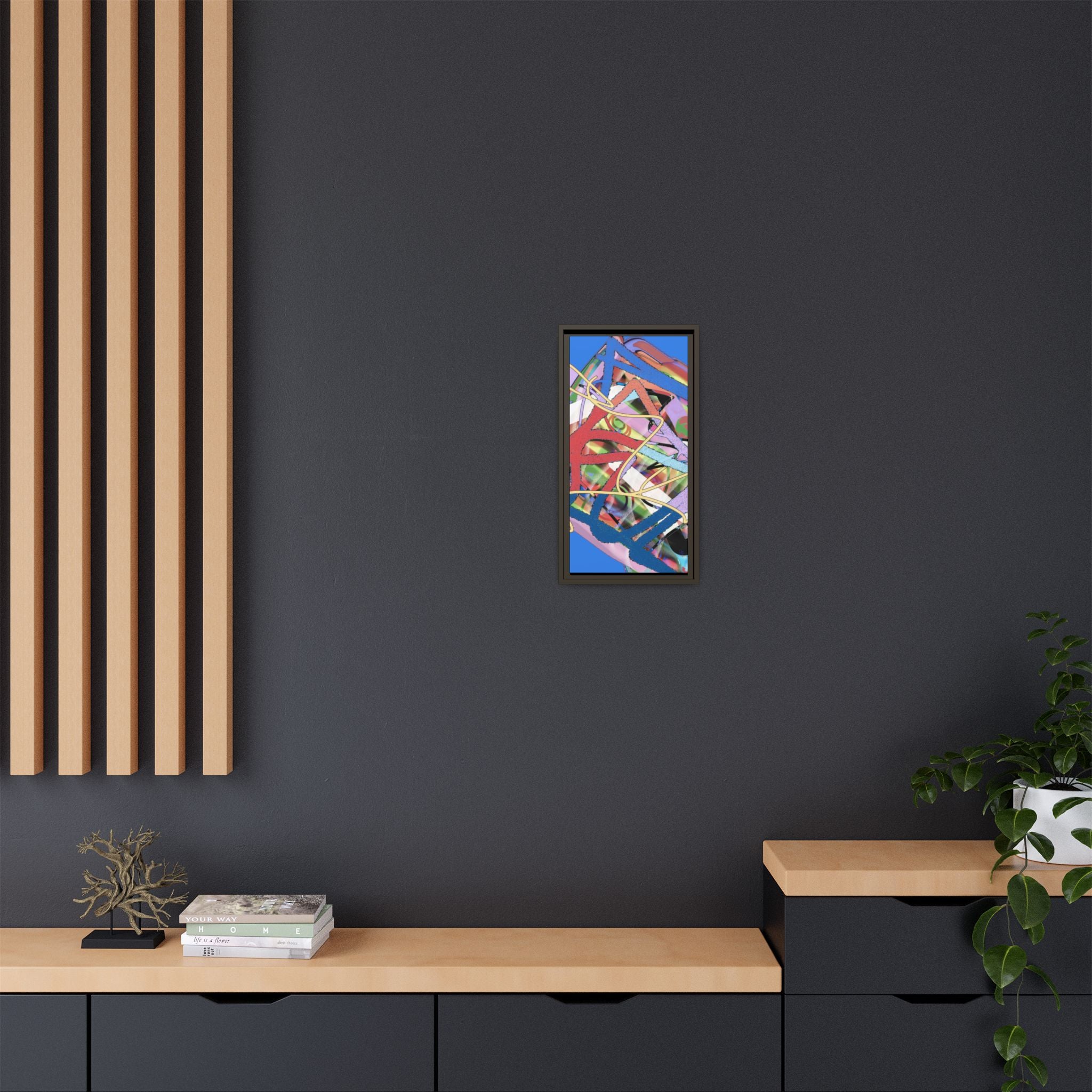 Abstract Multi‑Color Framed Canvas Art – Vibrant Modern Wall Decor