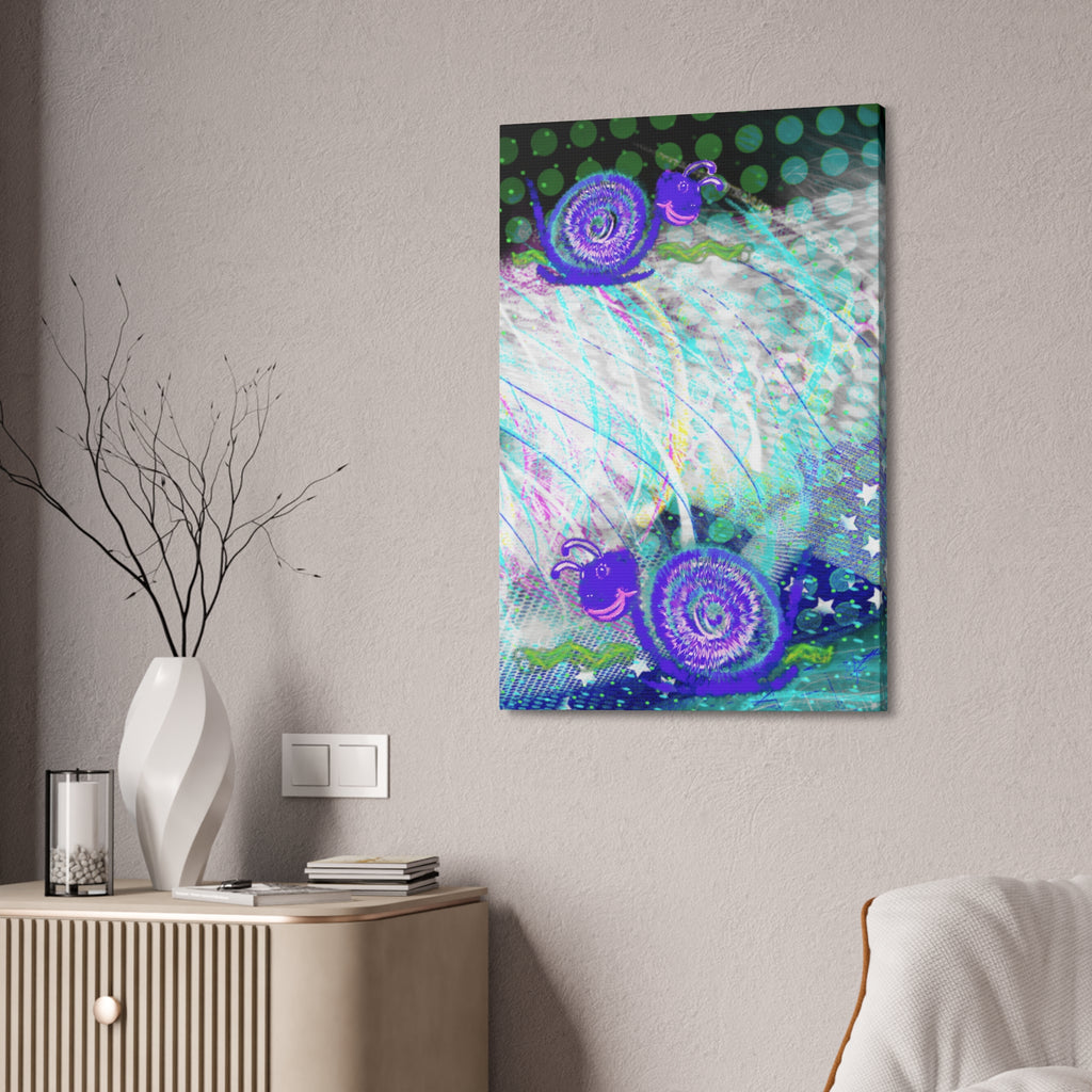 Cute Snail Nursery Wall Art Canvas – Stretched 1.5"
