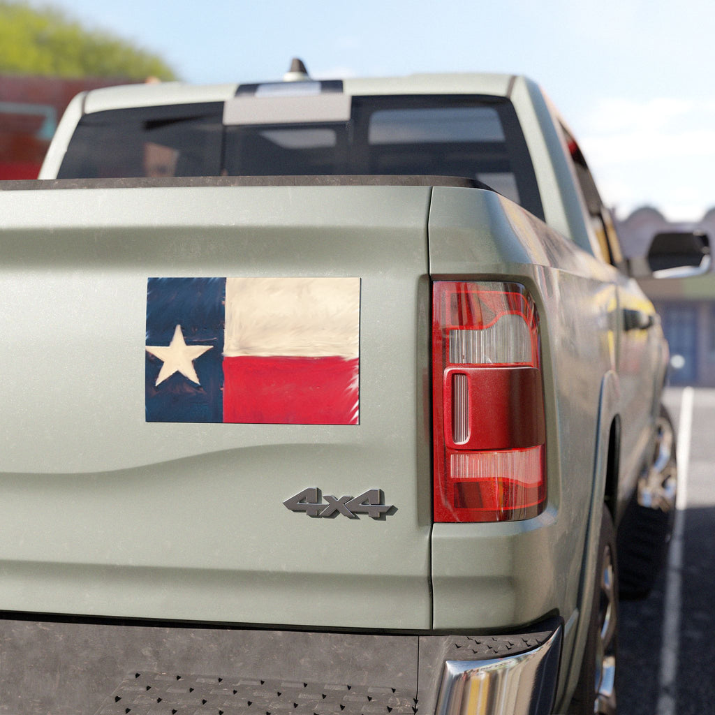 Texas Flag Car Magnet — Rustic Lone Star Bumper Sticker