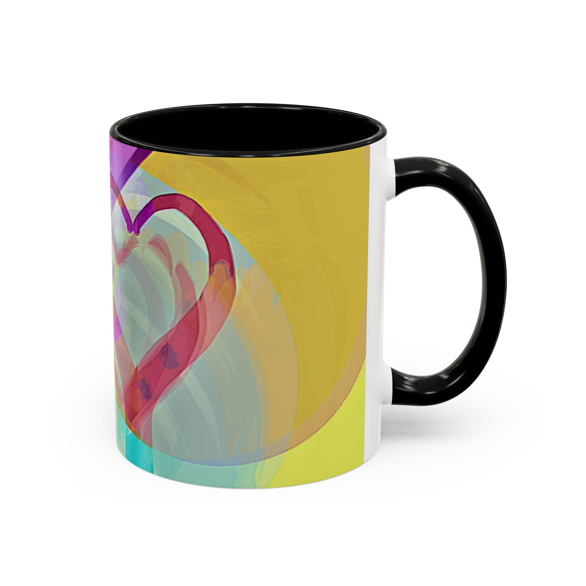 Colorful Heart Coffee Mug – Vibrant Abstract Love Accent Mug (11/15oz)