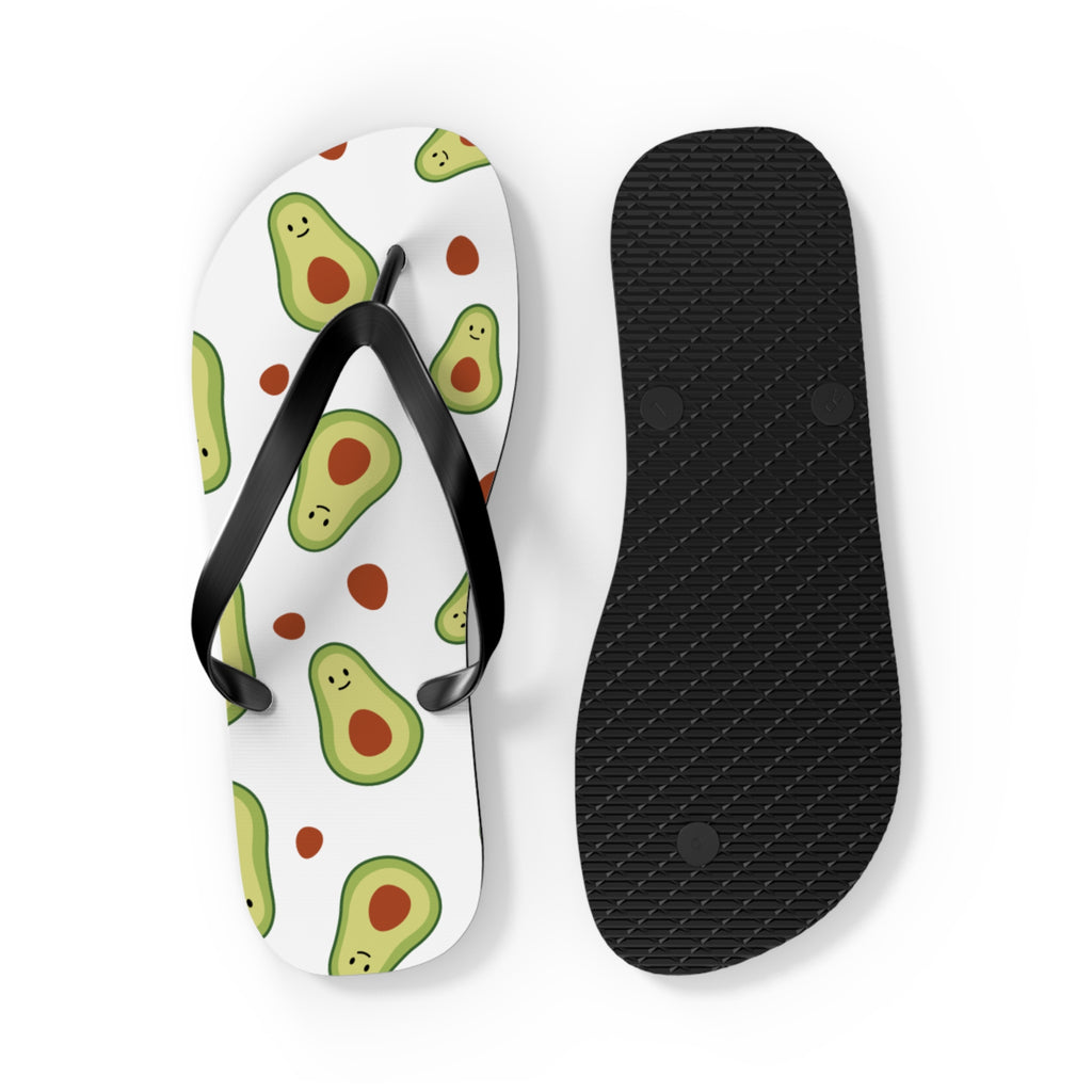 Avocado Pattern Flip Flops — Fun Summer Beach Sandals