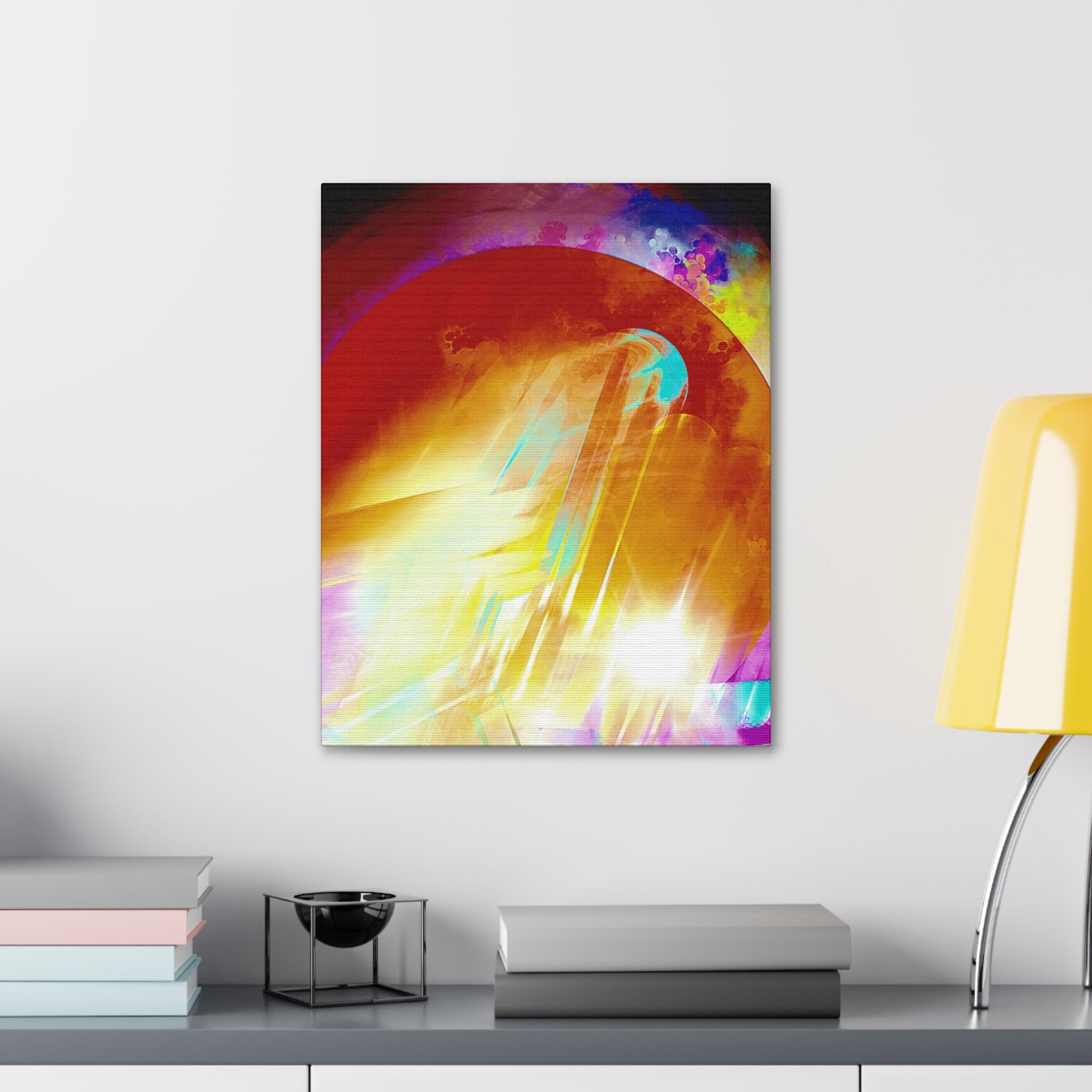Abstract Solar Burst Canvas Print — Vibrant Colorful Wall Art