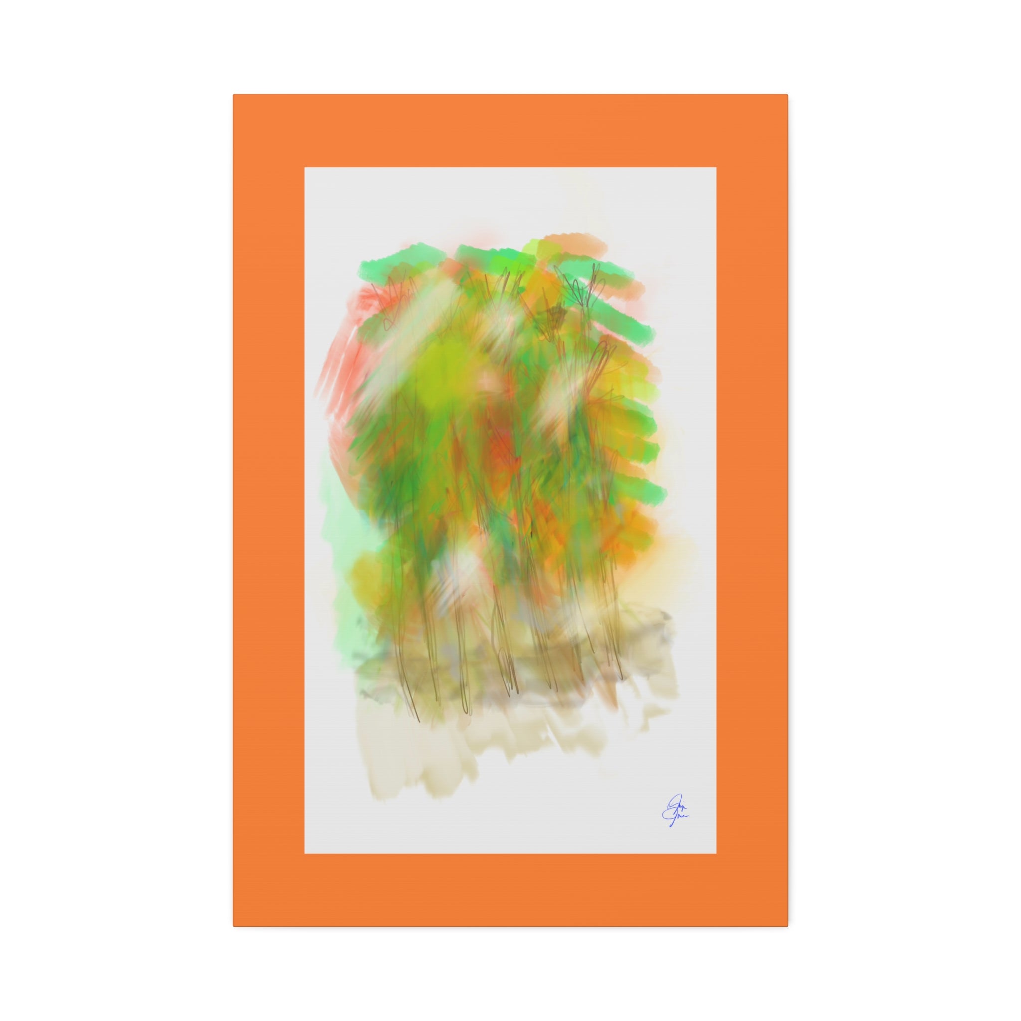 Abstract Green Forest Canvas — Stretched Wall Art