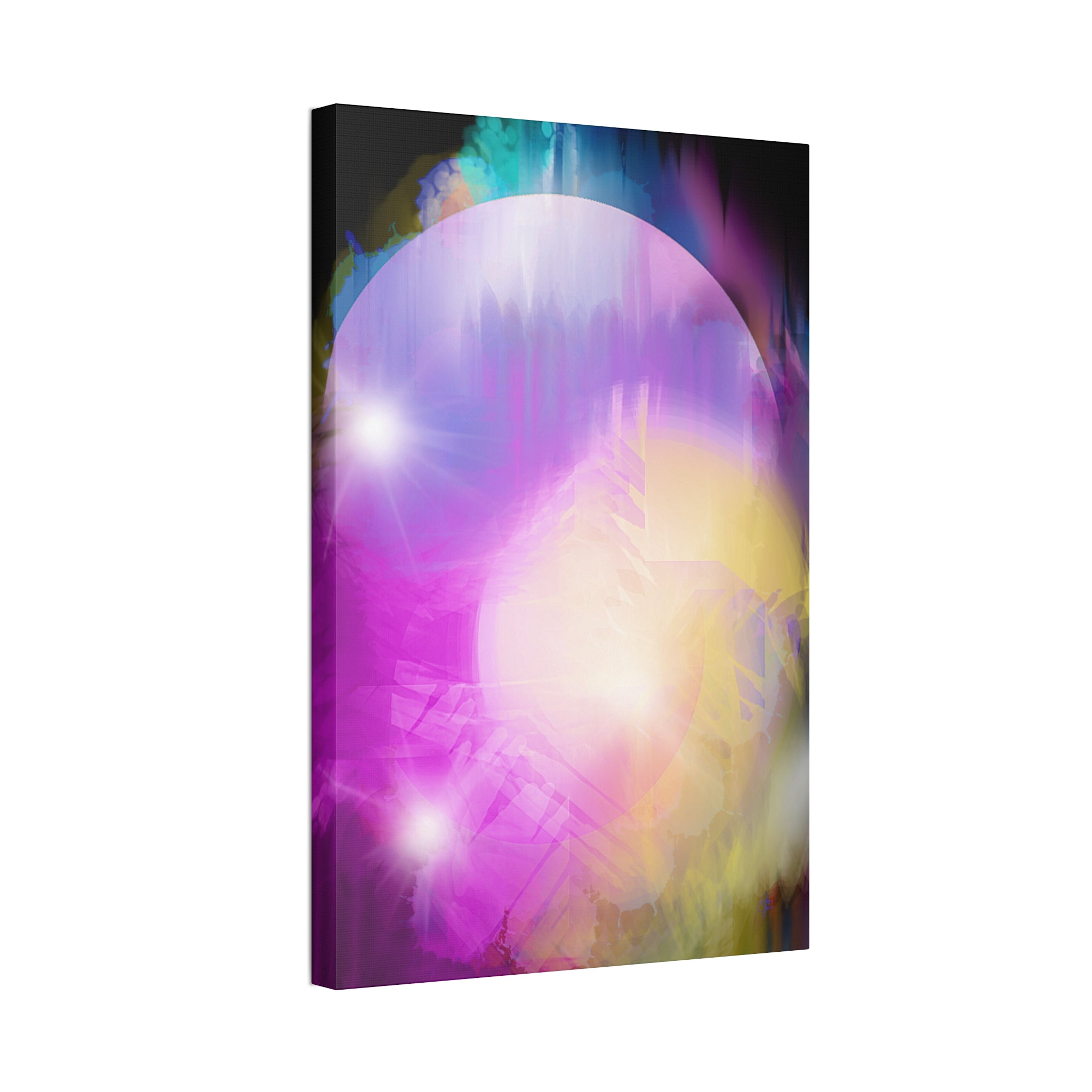 Abstract Aurora Canvas Print — Vibrant Pink & Purple Stretched Wall Art