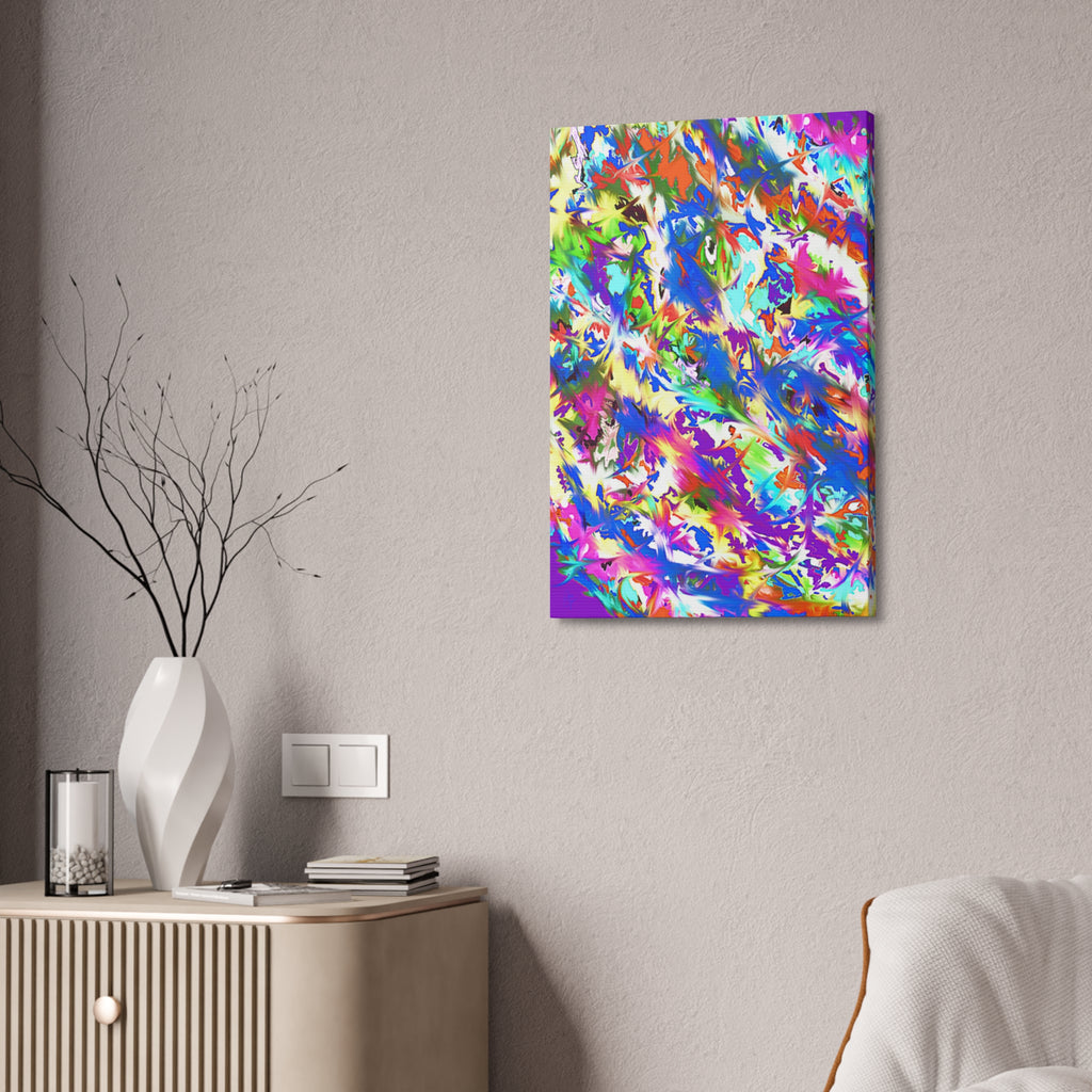 Abstract Rainbow Splash Canvas Print — Colorful Stretched Wall Art (1.5" Edge)