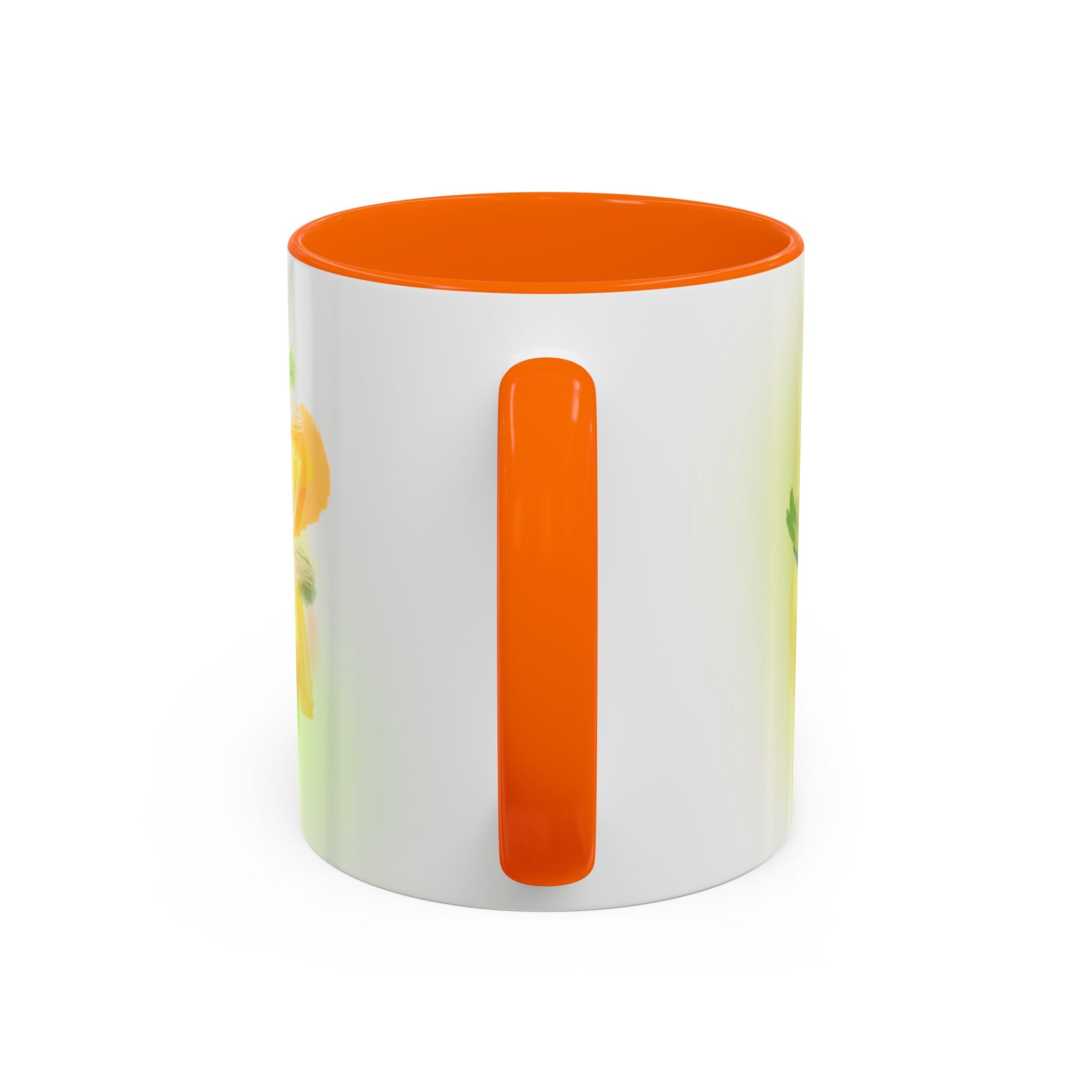 Sunlit Daisy Accent Coffee Mug — Yellow Floral 11/15oz