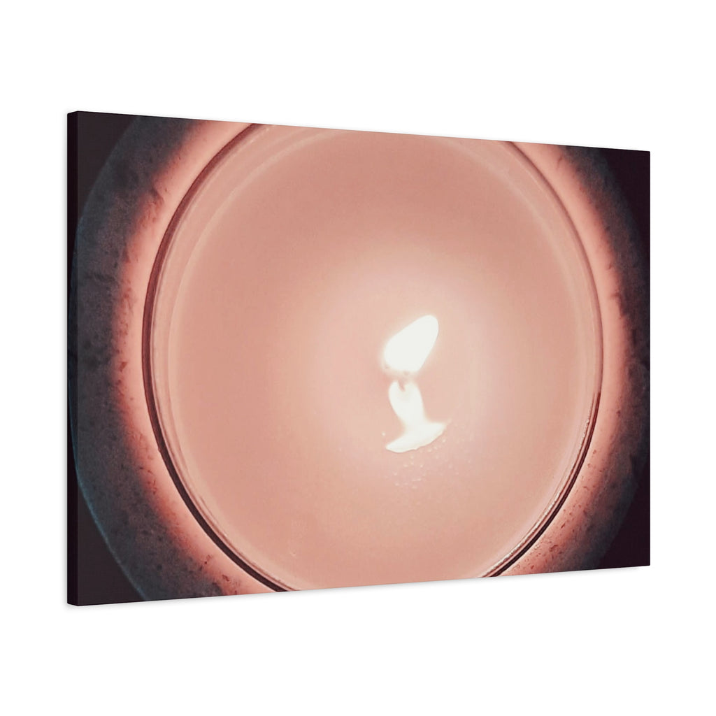 Candle Flame Matte Canvas Wall Art — Warm Glow Minimalist Home Decor