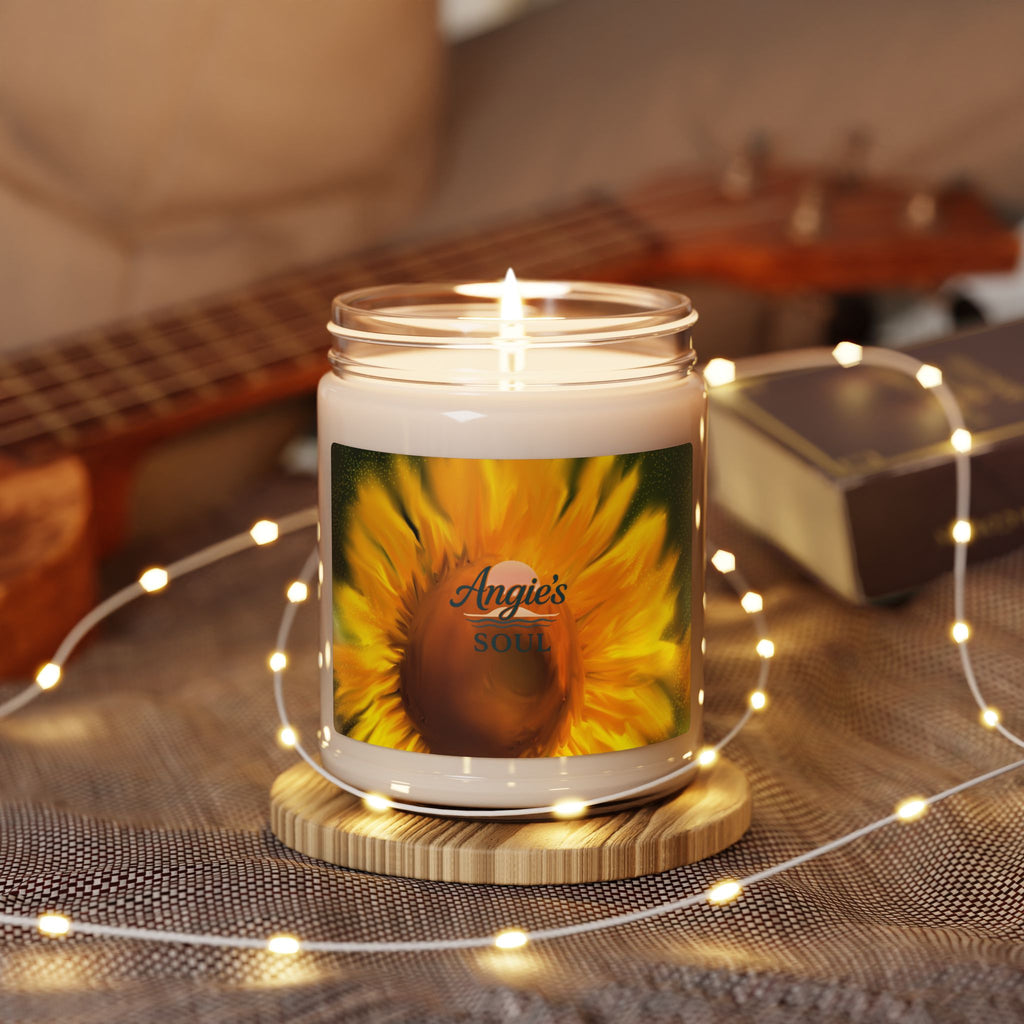 Sunflower Scented Soy Candle — 9oz Floral Jar Candle (Angie’s)