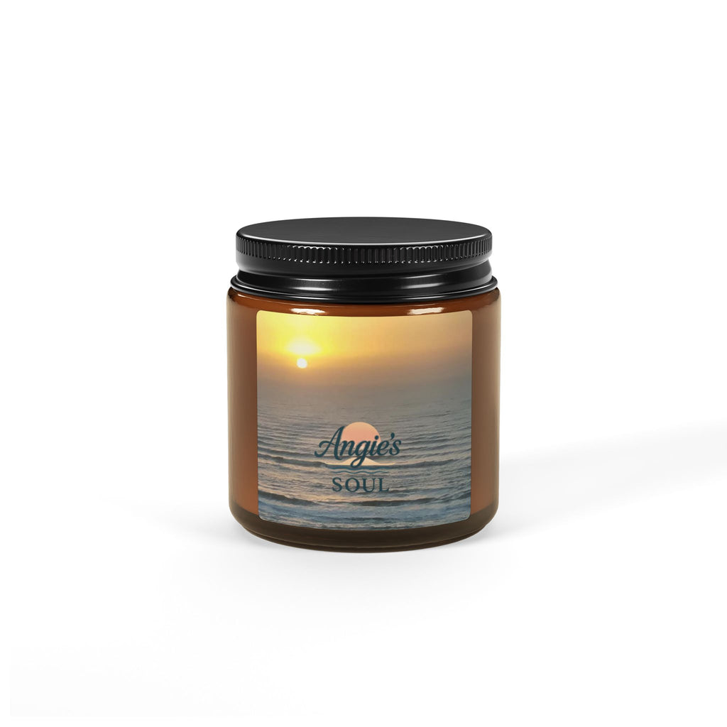 Amber Jar Soy Candle — 'Angie's Soul' Ocean Sunset Scented Candle (Multi-Size)