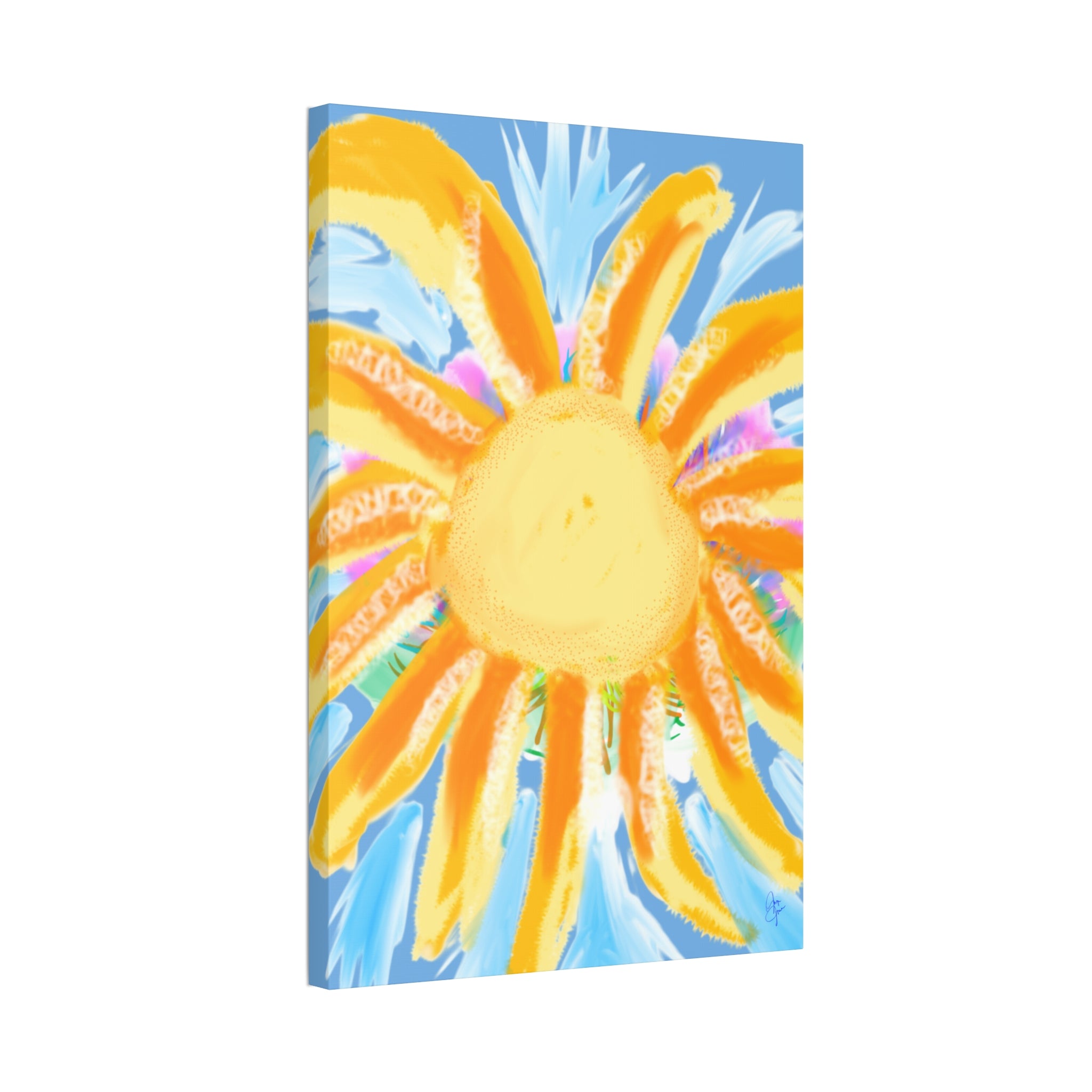 Sunburst Canvas Print — Bright Abstract Sunshine Wall Art (Stretched 1.5")