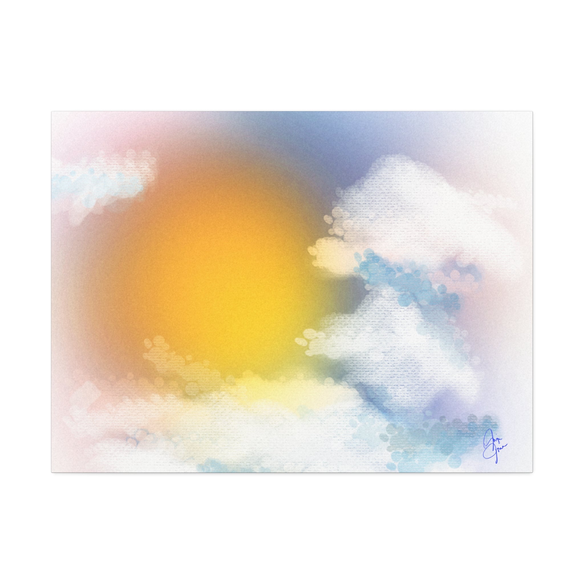 Sunrise Sky Canvas Print — Soft Cloud Wall Art, Serene Morning Decor