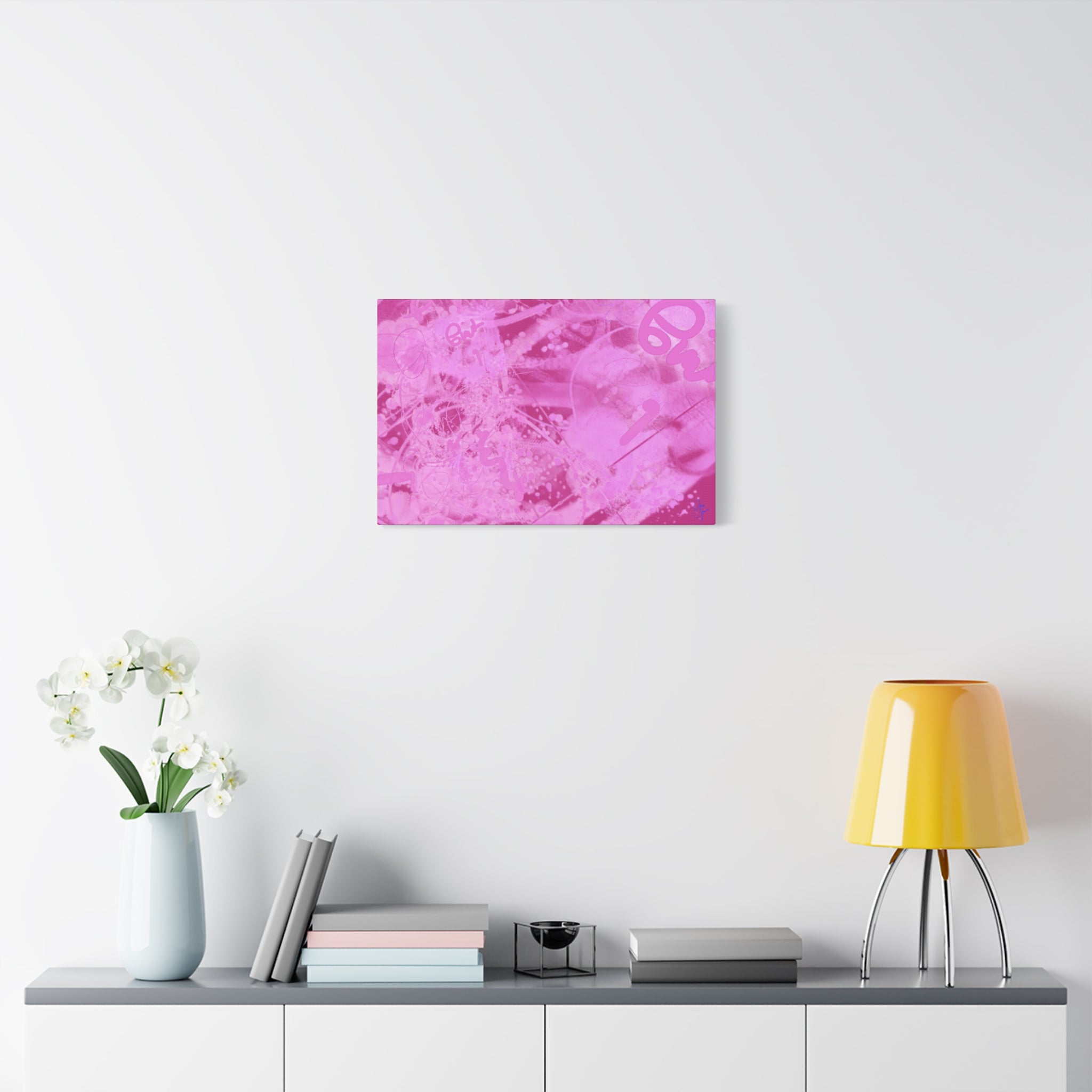 Pink Abstract Graffiti Matte Canvas