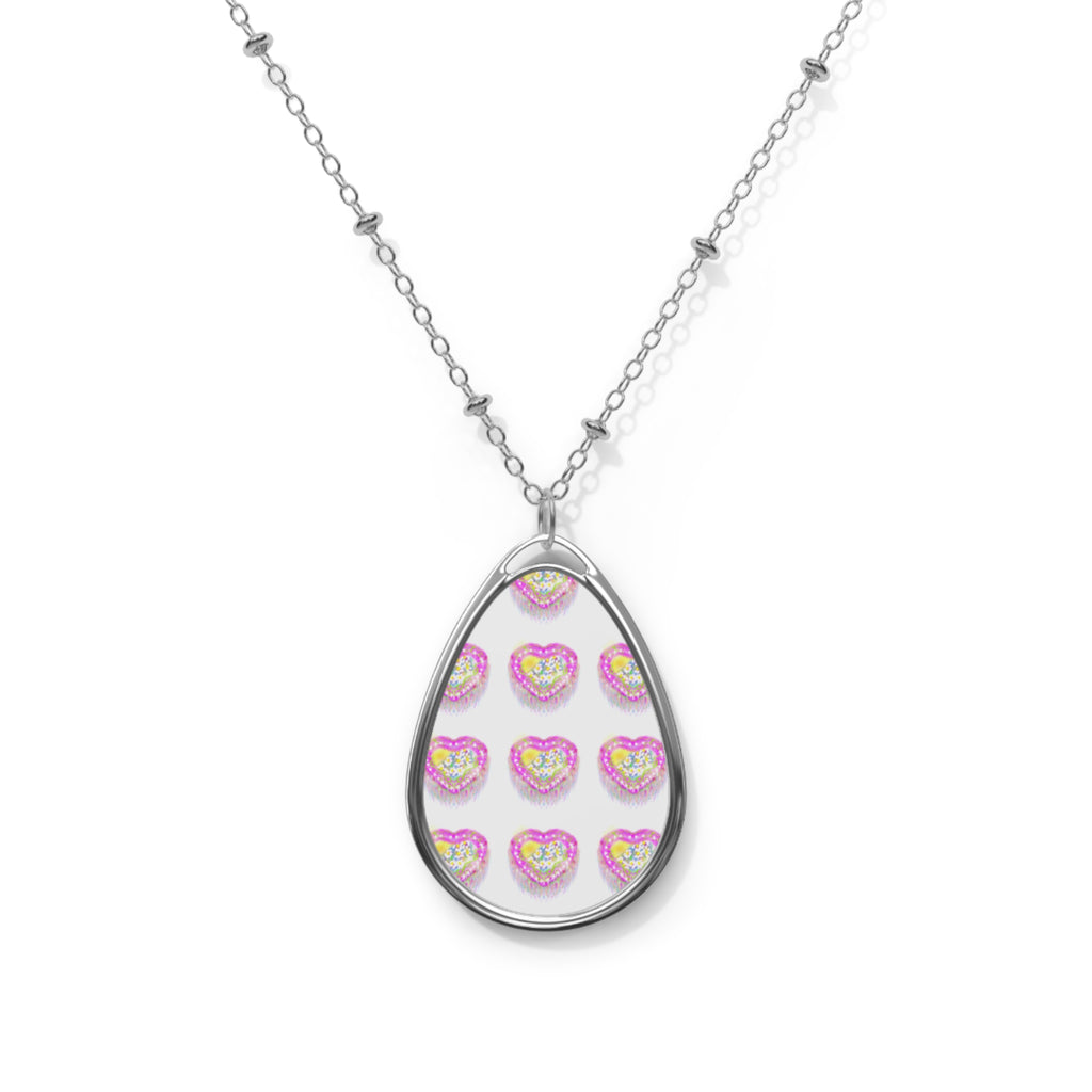 Valentine's Day Oval Necklace — Romantic Heart Pendant