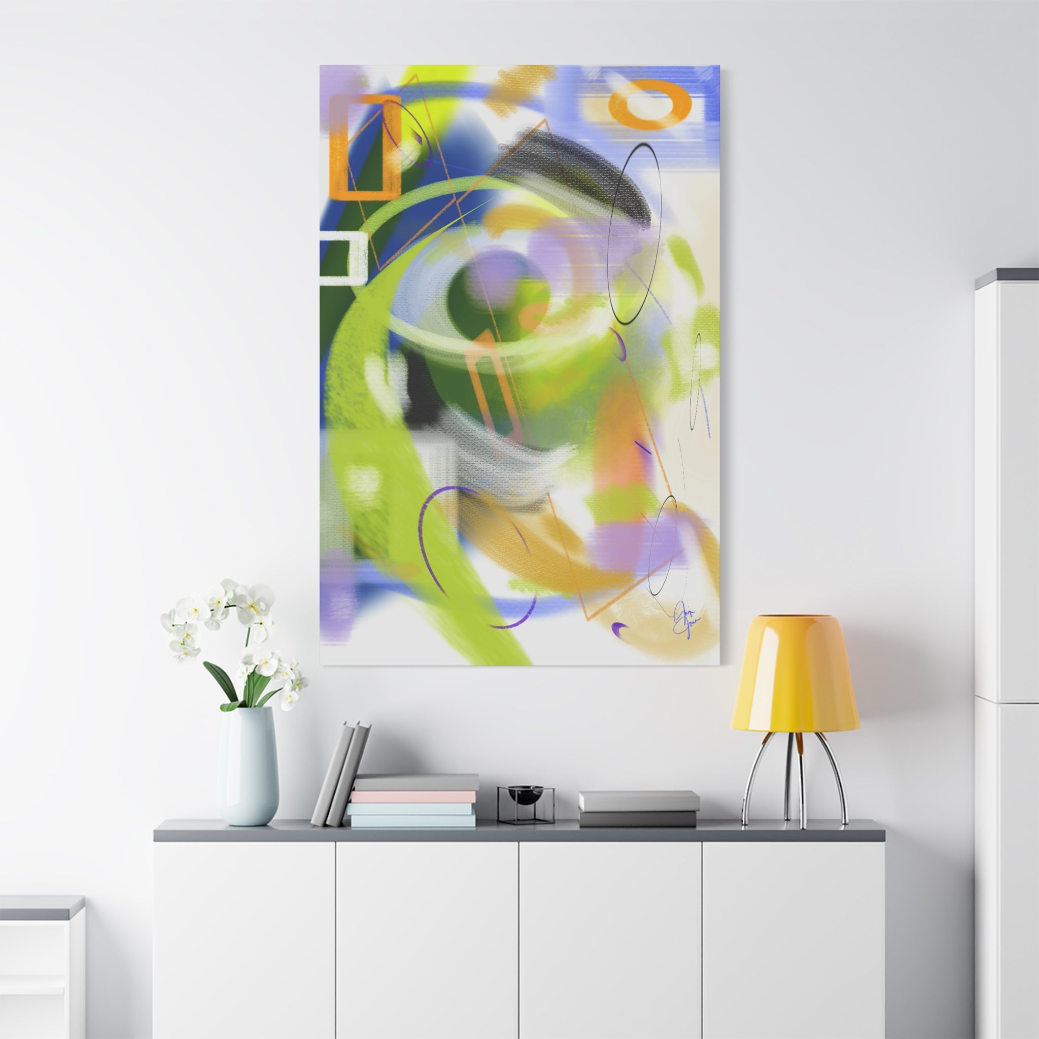 Abstract Color Swirl Matte Canvas Print — Modern Stretched Wall Art