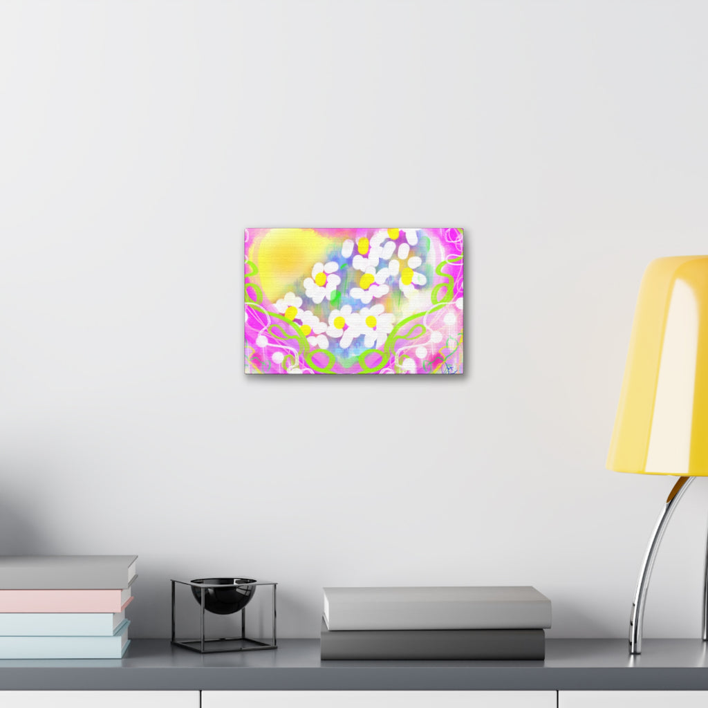 Daisy Burst Canvas Art — Bright Floral Stretched Canvas 1.5"
