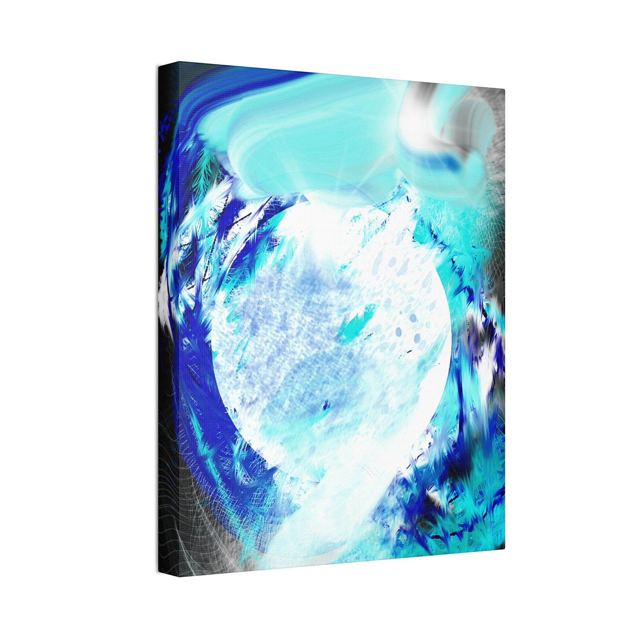 Abstract Blue Moon Canvas Print — Stretched 1.5" Wall Art