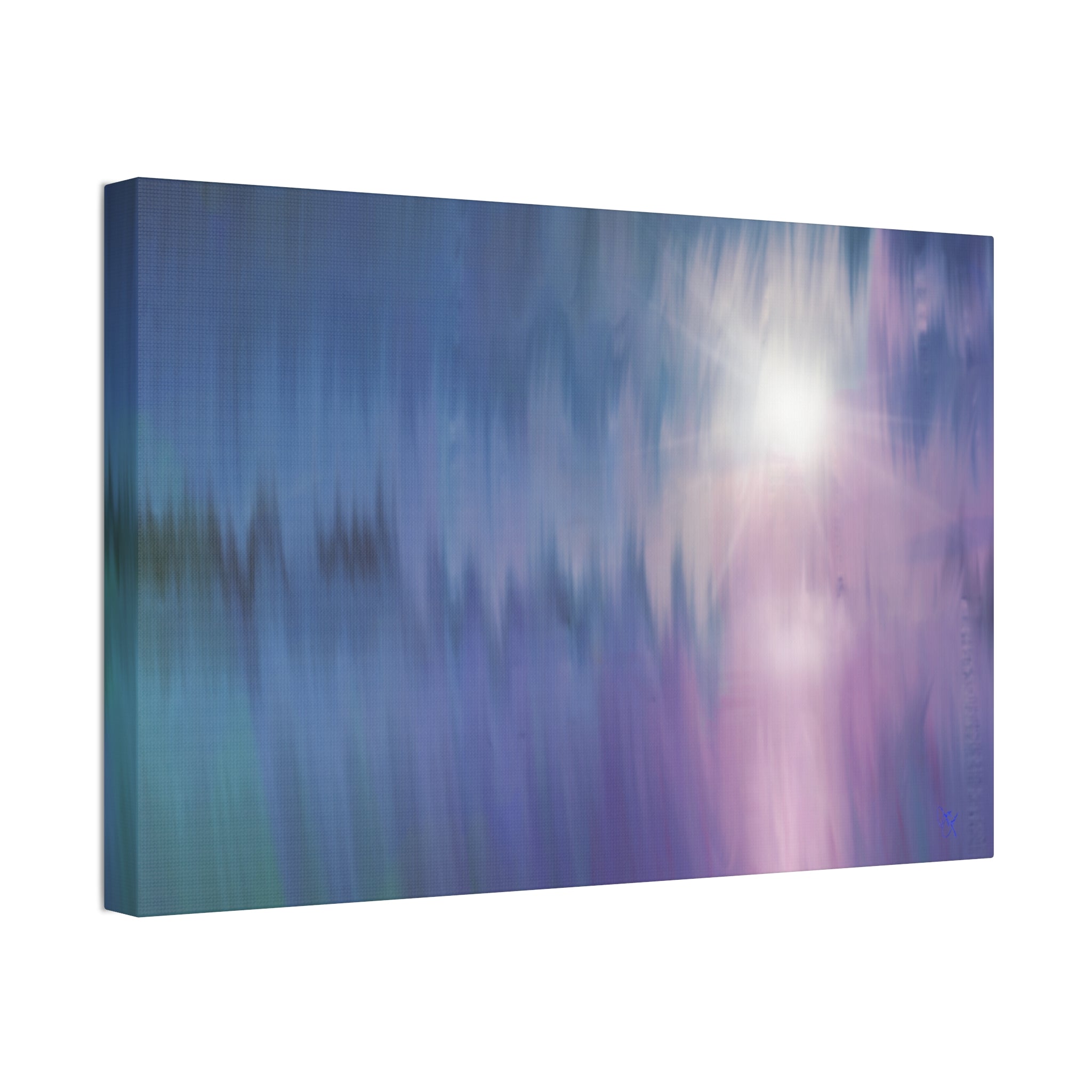 Abstract Dawn Canvas Art – Purple & Blue Gradient Stretched Canvas