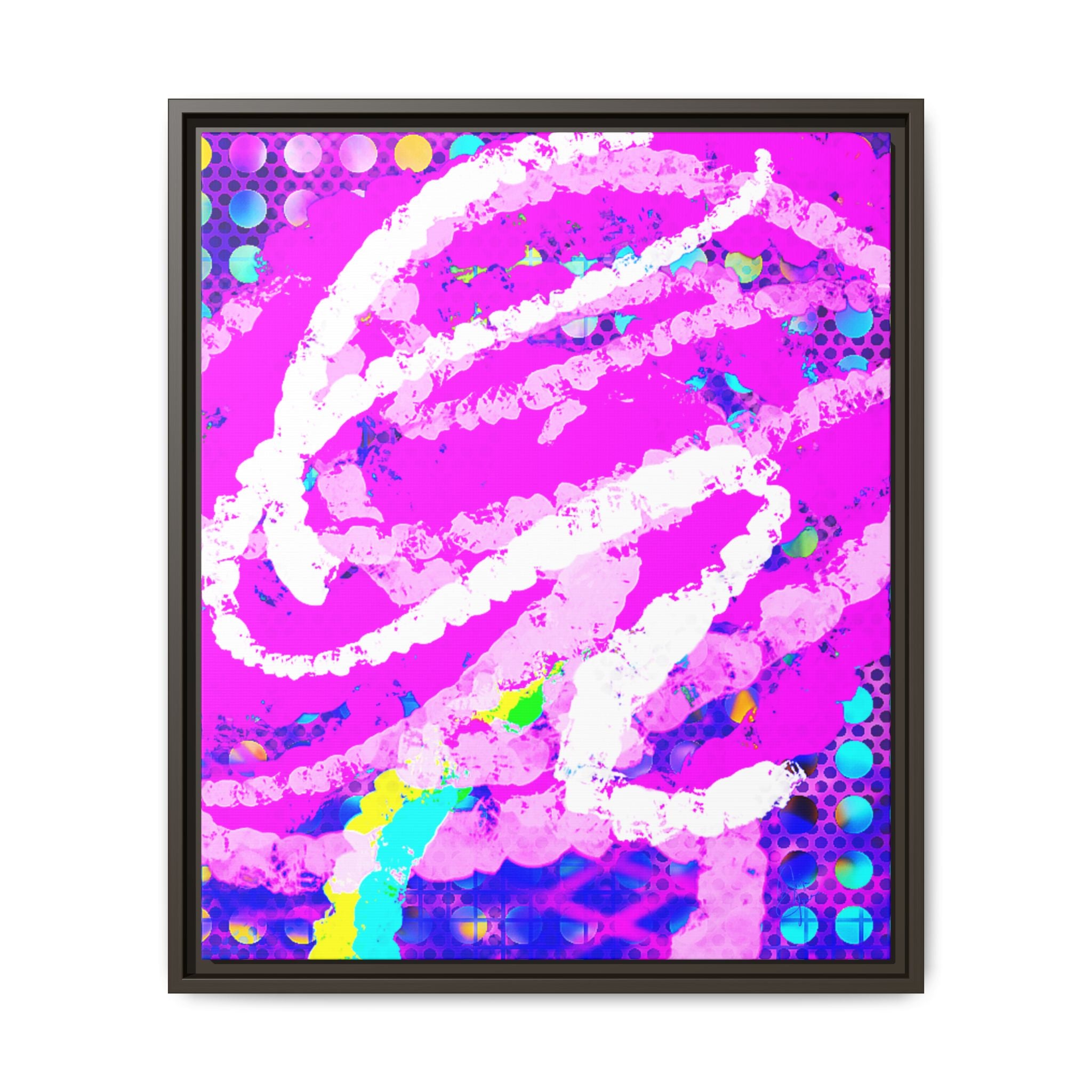 Abstract Neon Pop Art Matte Canvas — Framed Multi‑Color Wall Art