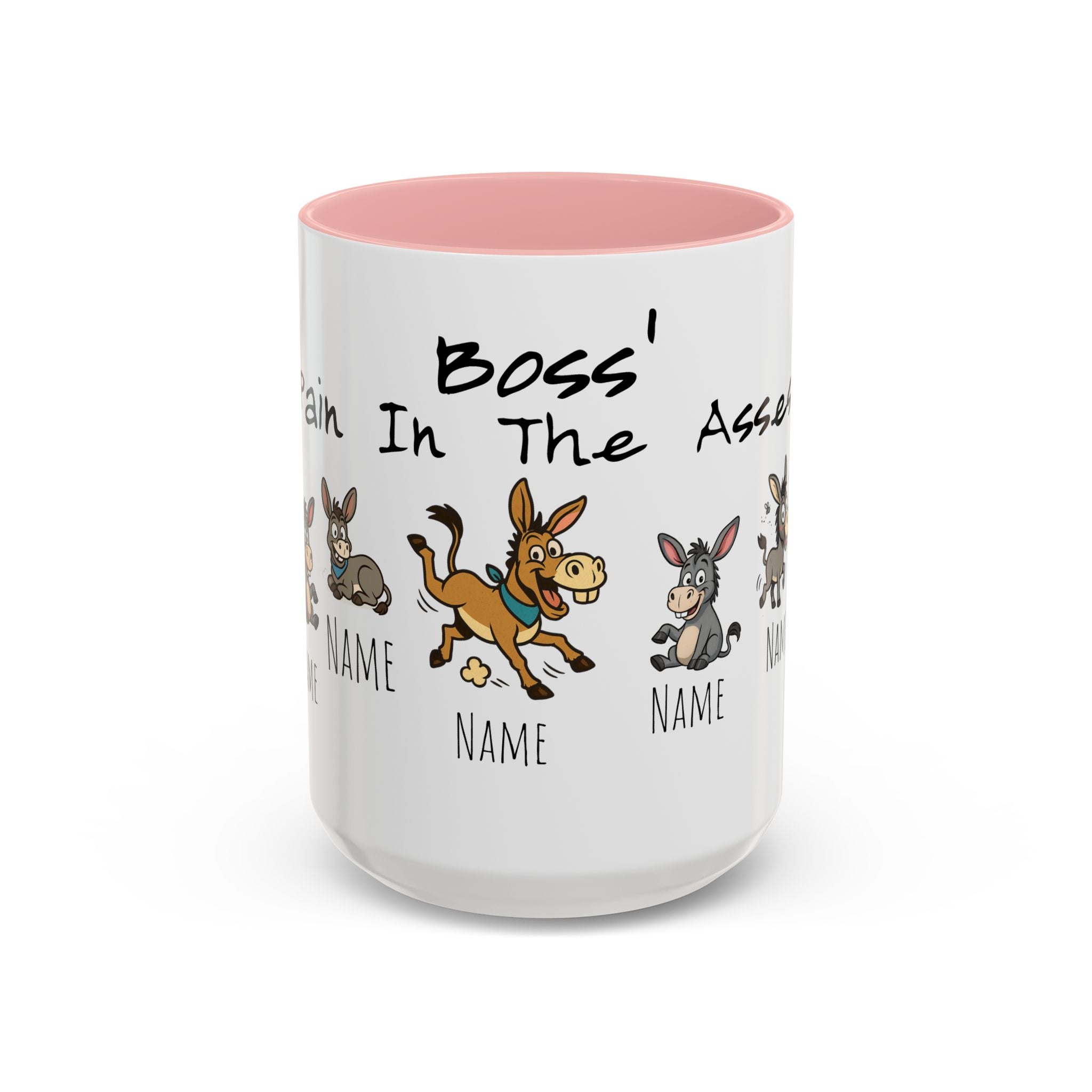 Boss In The Asses Personalized Donkey Coffee Mug — Funny Name Gift (11/15oz)