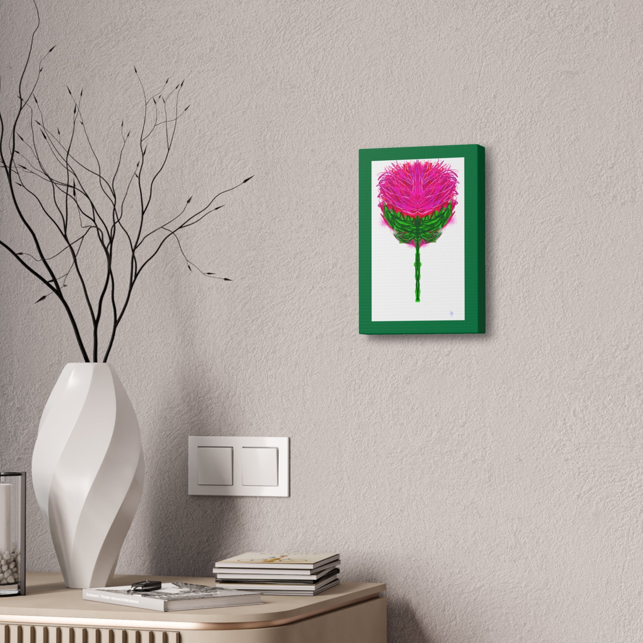 Pink Thistle Canvas Print — Stretched 1.5" Floral Wall Art