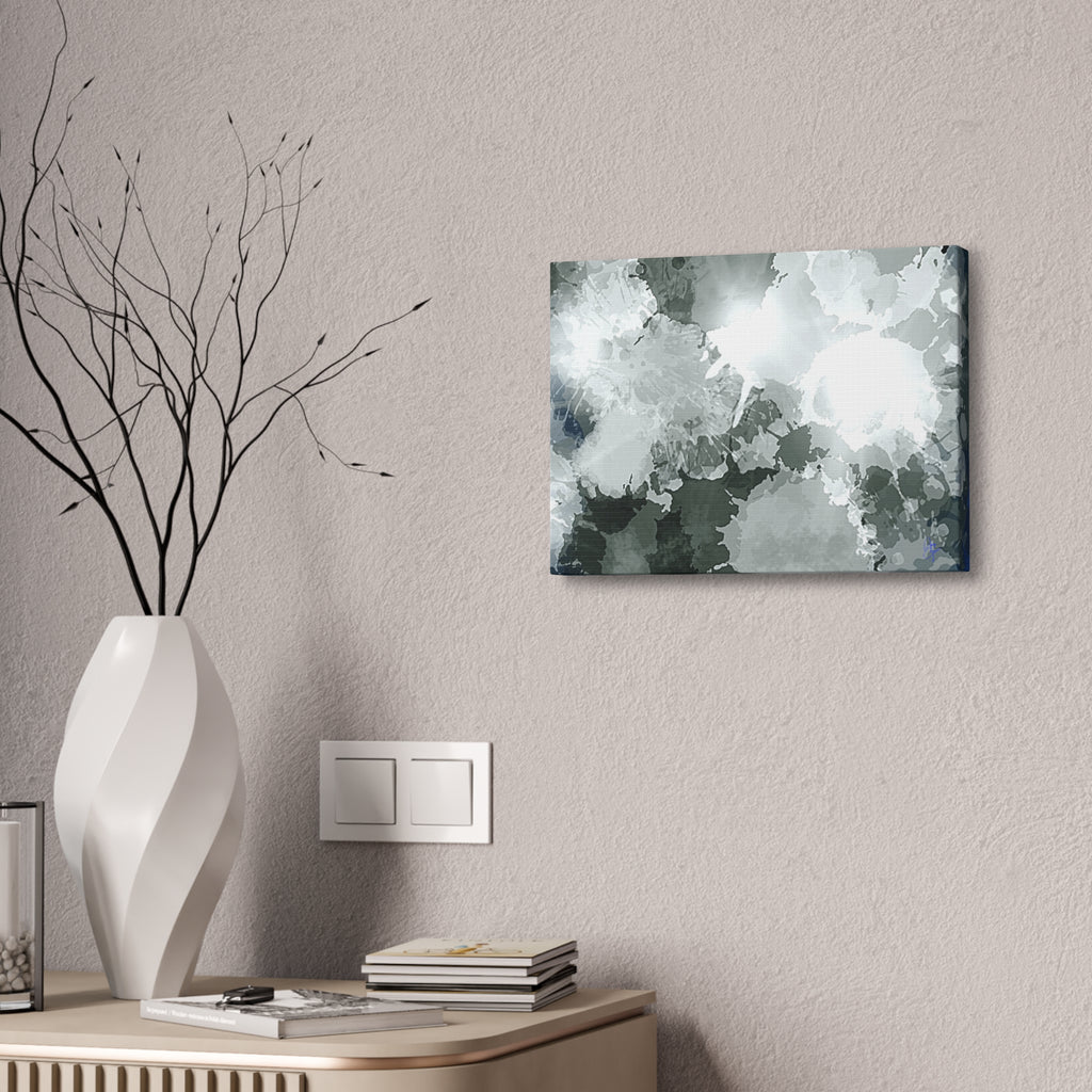 Abstract Gray Ink Splash Canvas