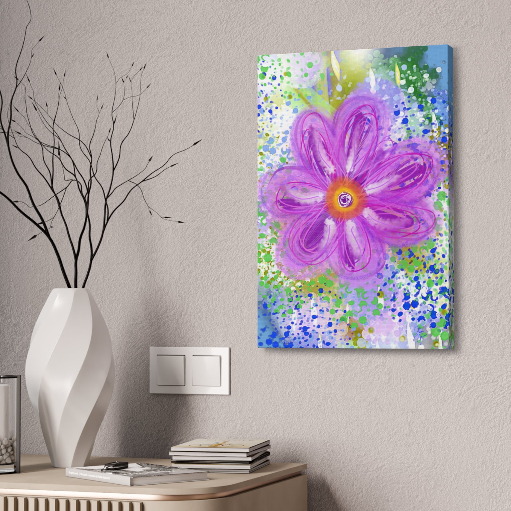 Purple Bloom Floral Canvas - Stretched 1.5" Wall Art