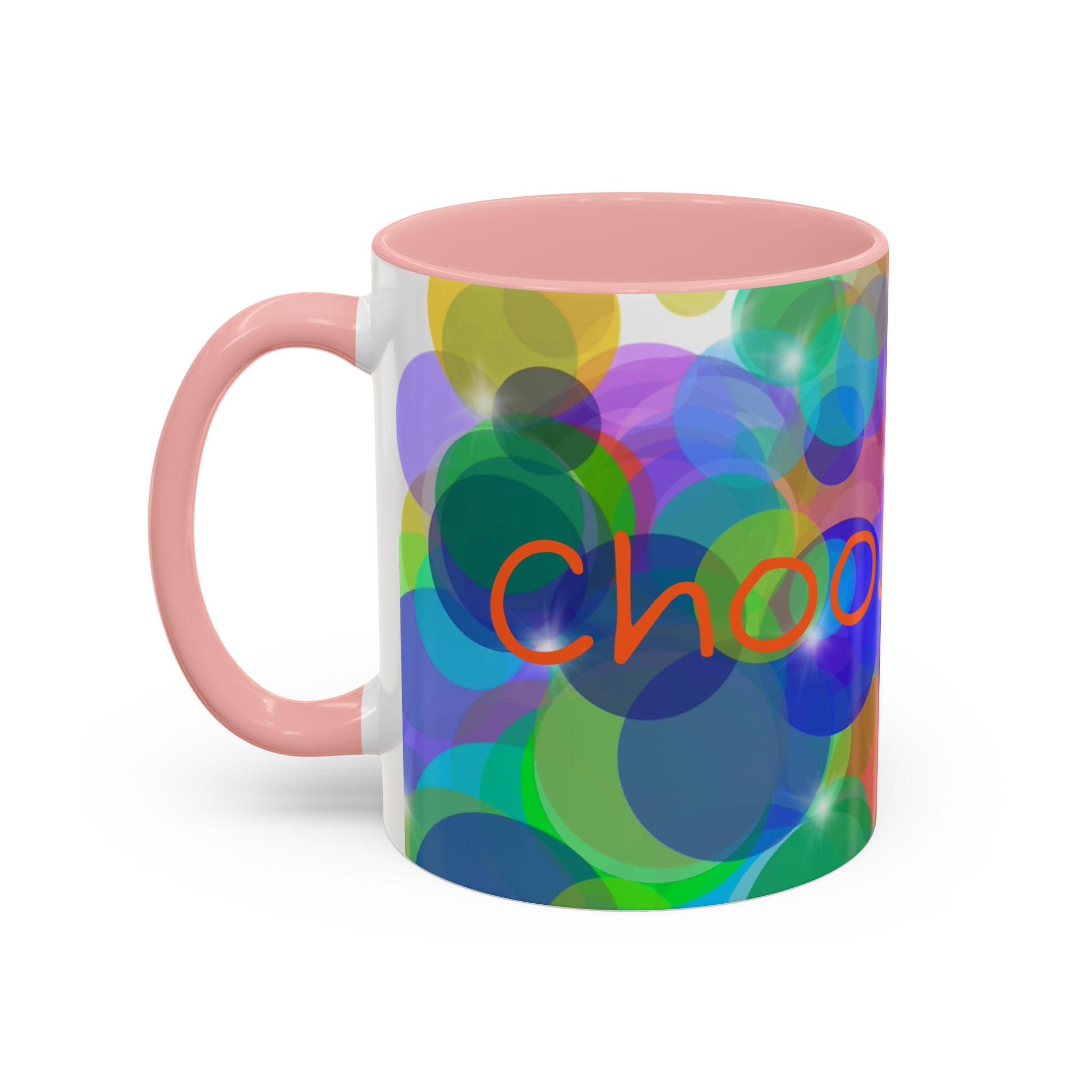 Colorful Bokeh "Choose Joy!" Accent Coffee Mug (11/15oz)