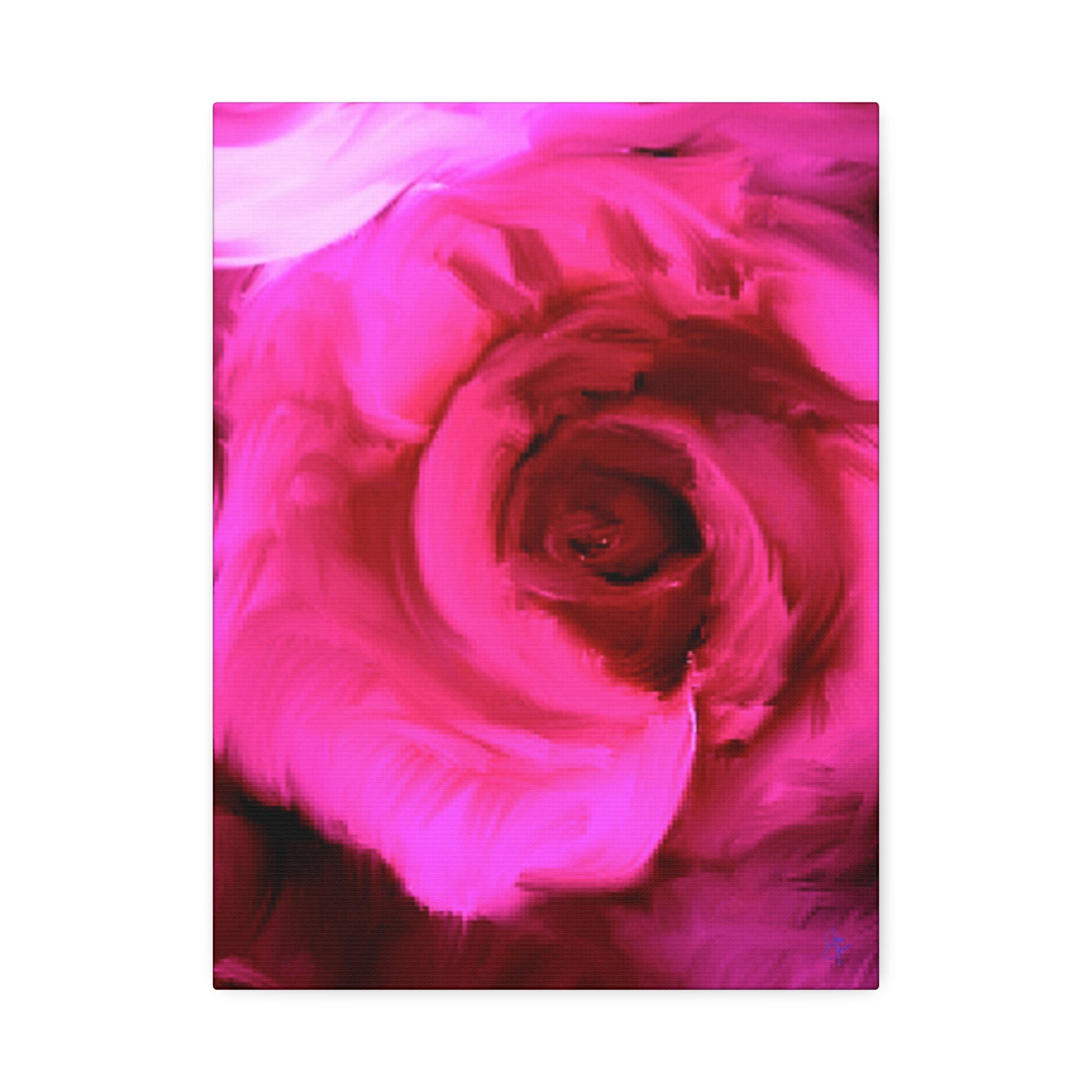 Pink Rose Abstract Canvas Print — Stretched 1.5" Wall Art
