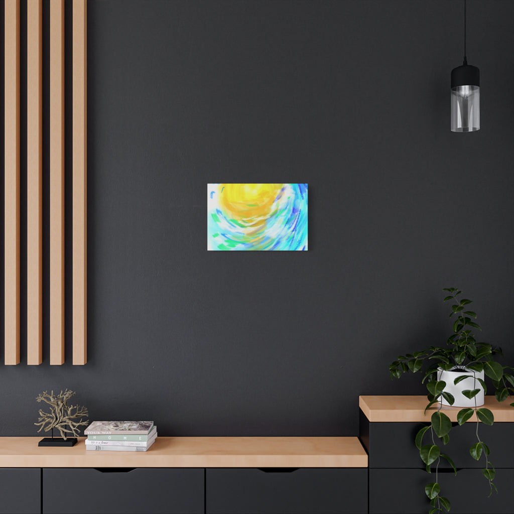 Abstract Sunburst Canvas Art — Vibrant Swirl Matte Stretched Canvas