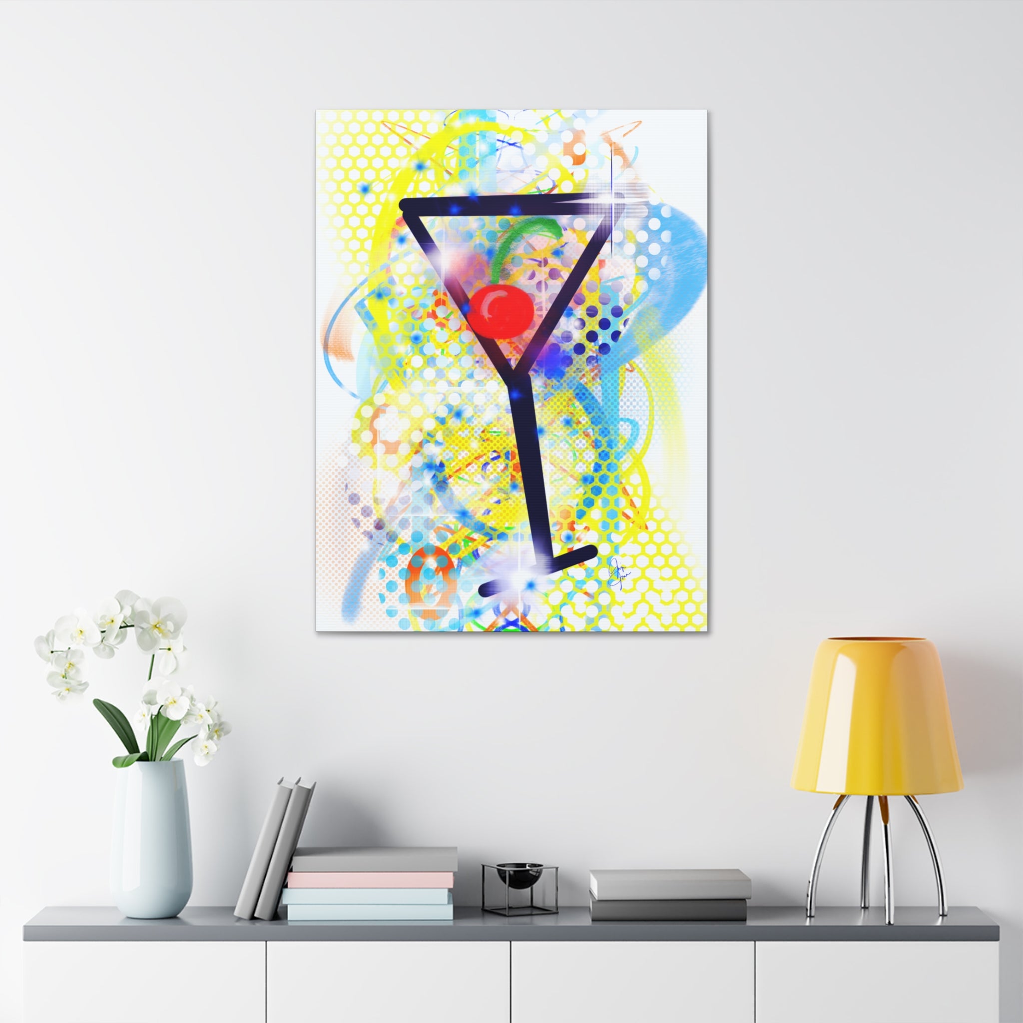 Martini Pop Art Canvas Print — Colorful Cocktail Wall Art (Stretched Canvas 1.5")