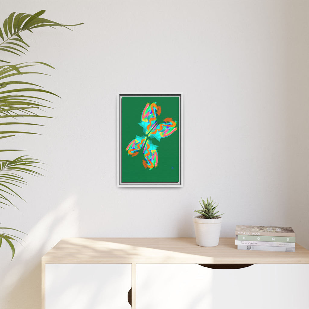 Framed Matte Canvas — Neon Abstract Butterfly Wall Art