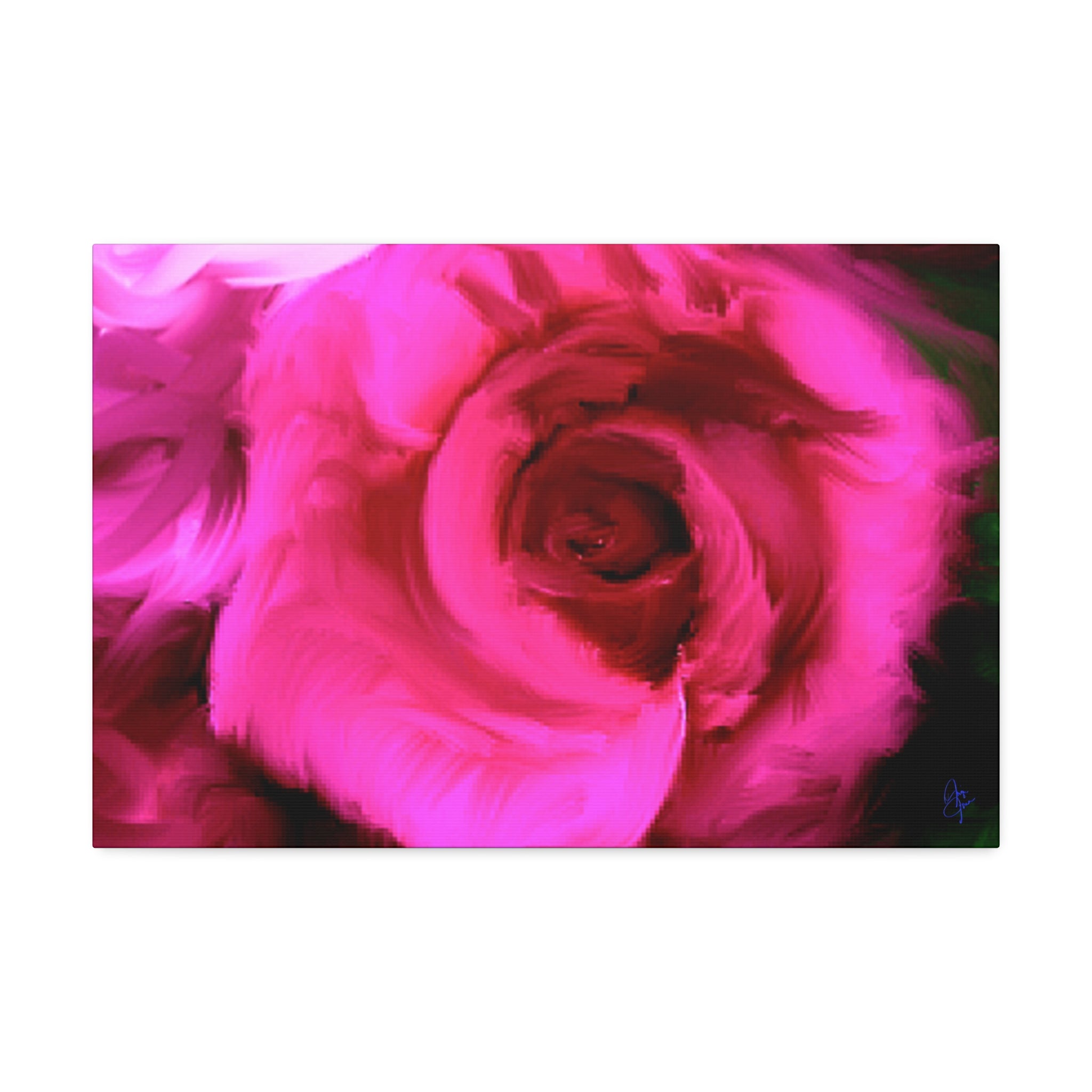 Pink Rose Abstract Canvas Print — Stretched 1.5" Wall Art