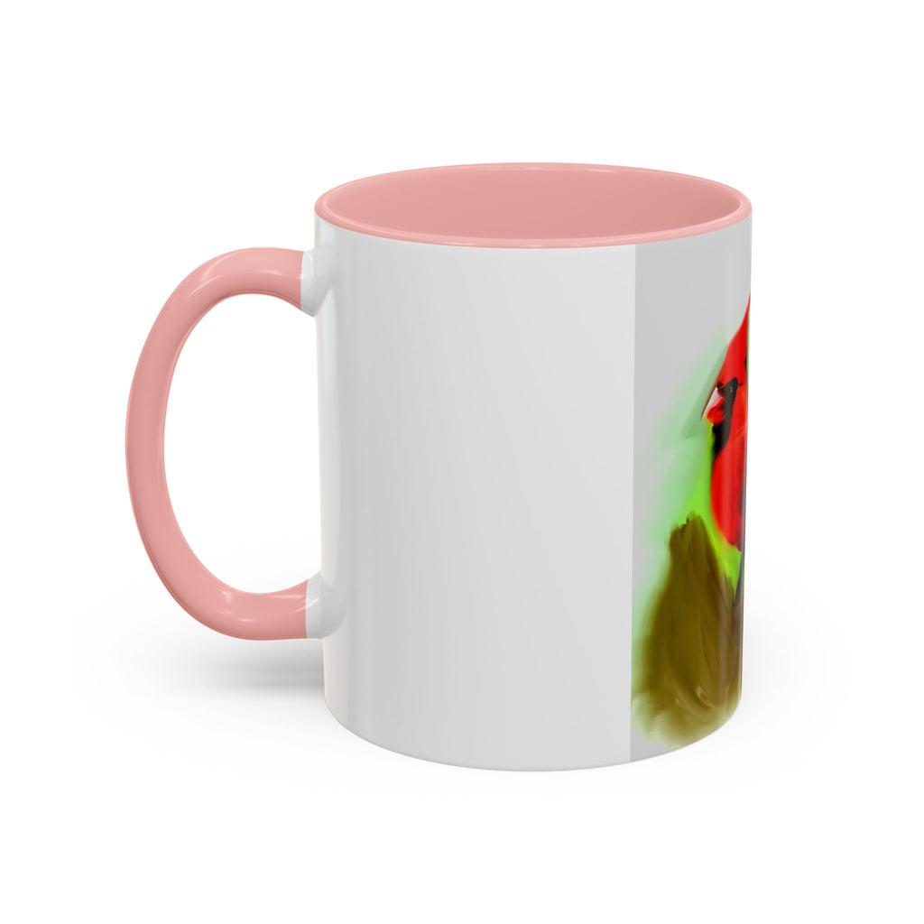 Cardinal Bird Accent Coffee Mug — Red Cardinal Sunrise Art Ceramic Mug (11/15 oz)