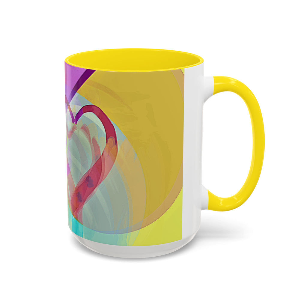 Colorful Heart Coffee Mug – Vibrant Abstract Love Accent Mug (11/15oz)