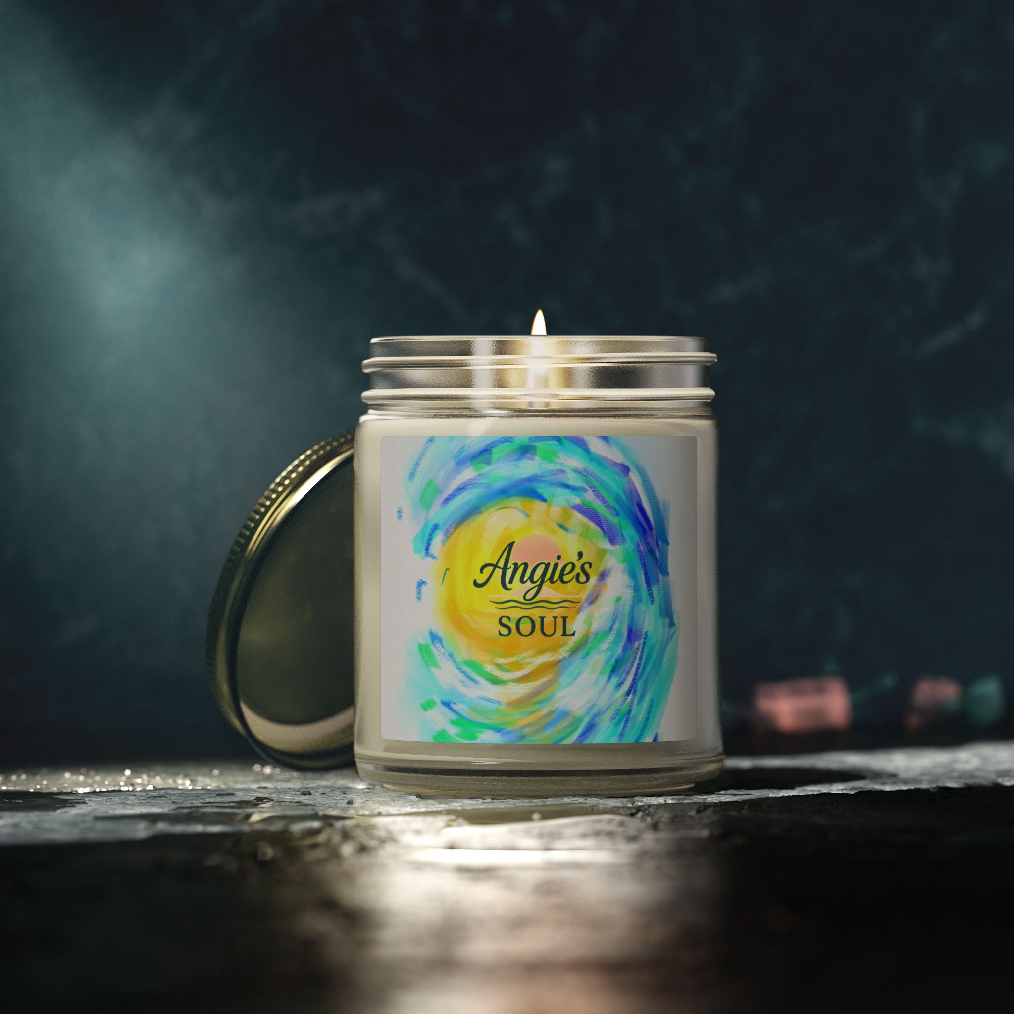 Coconut Apricot Scented Candle (4oz/9oz) — "Angie’s Soul" Jar Candle