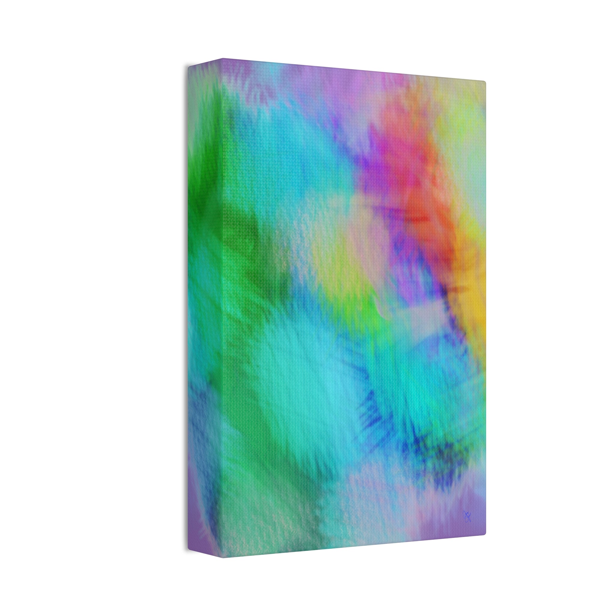 Abstract Pastel Watercolor Canvas Wall Art – Vibrant Rainbow Clouds Stretched Canvas