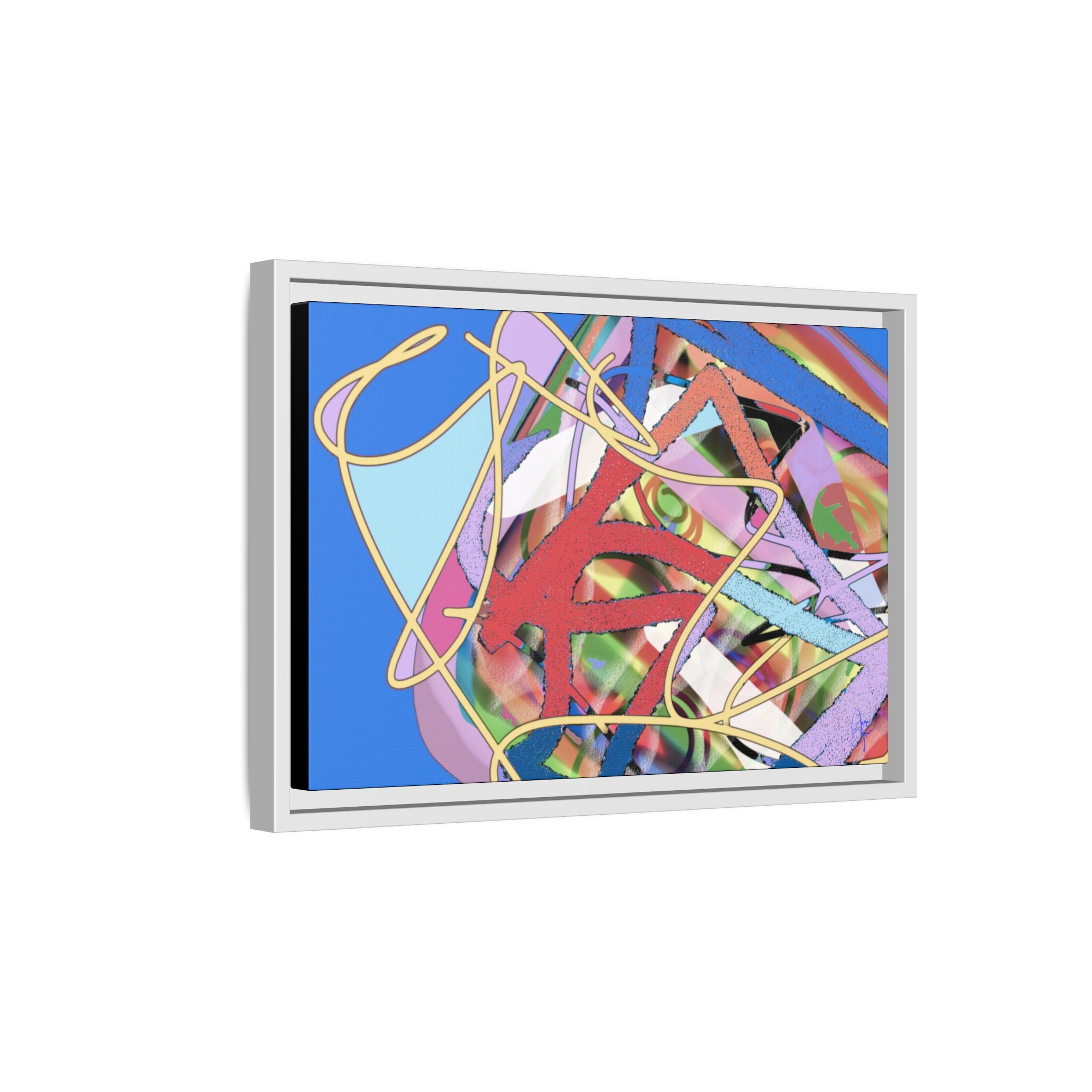 Abstract Multi‑Color Framed Canvas Art – Vibrant Modern Wall Decor