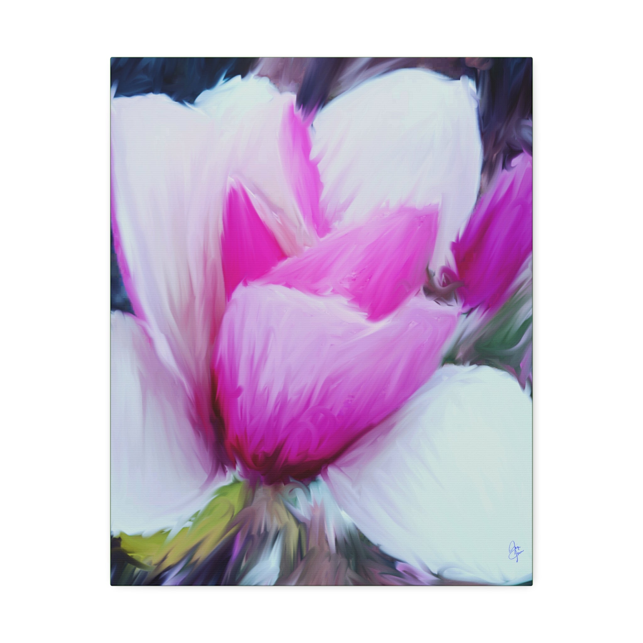 Pink Tulip Tree Abstract Canvas Wall Art — Stretched 1.5"