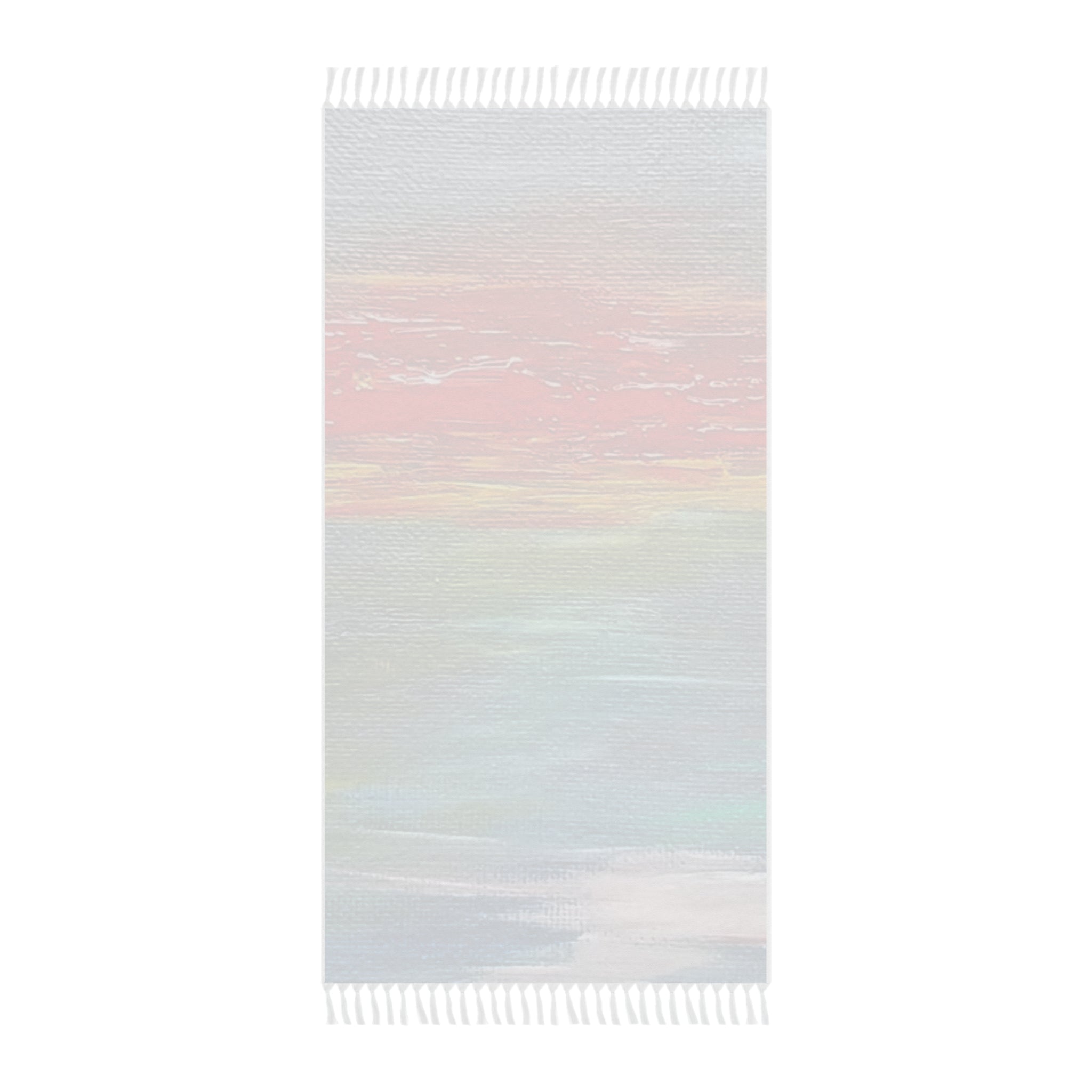 Boho Beach Towel — Watercolor Sunset Striped Fringe Beach Blanket