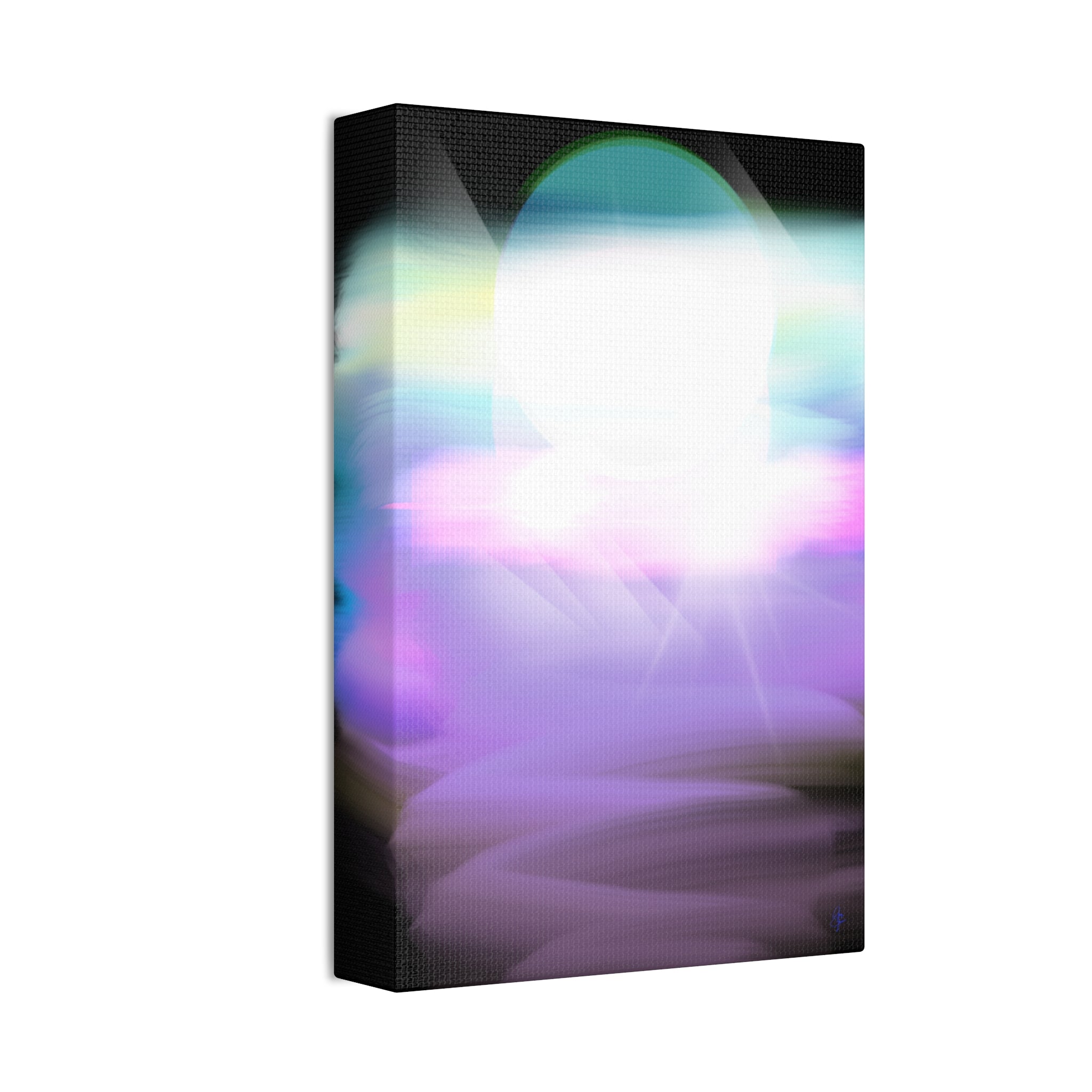 Abstract Neon Glow Canvas Print — Pastel Light Orb Stretched Wall Art