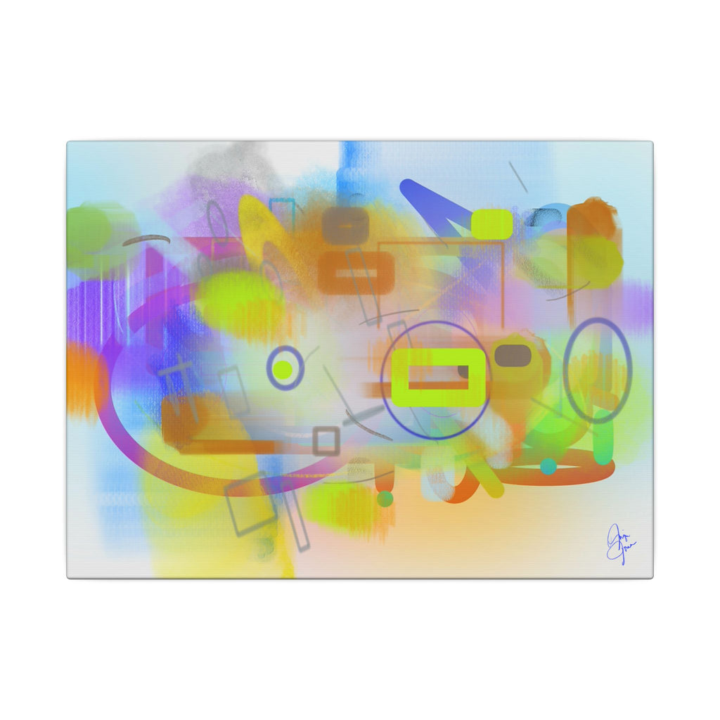 Abstract Color Burst Matte Canvas Print — Vibrant Geometric Wall Art