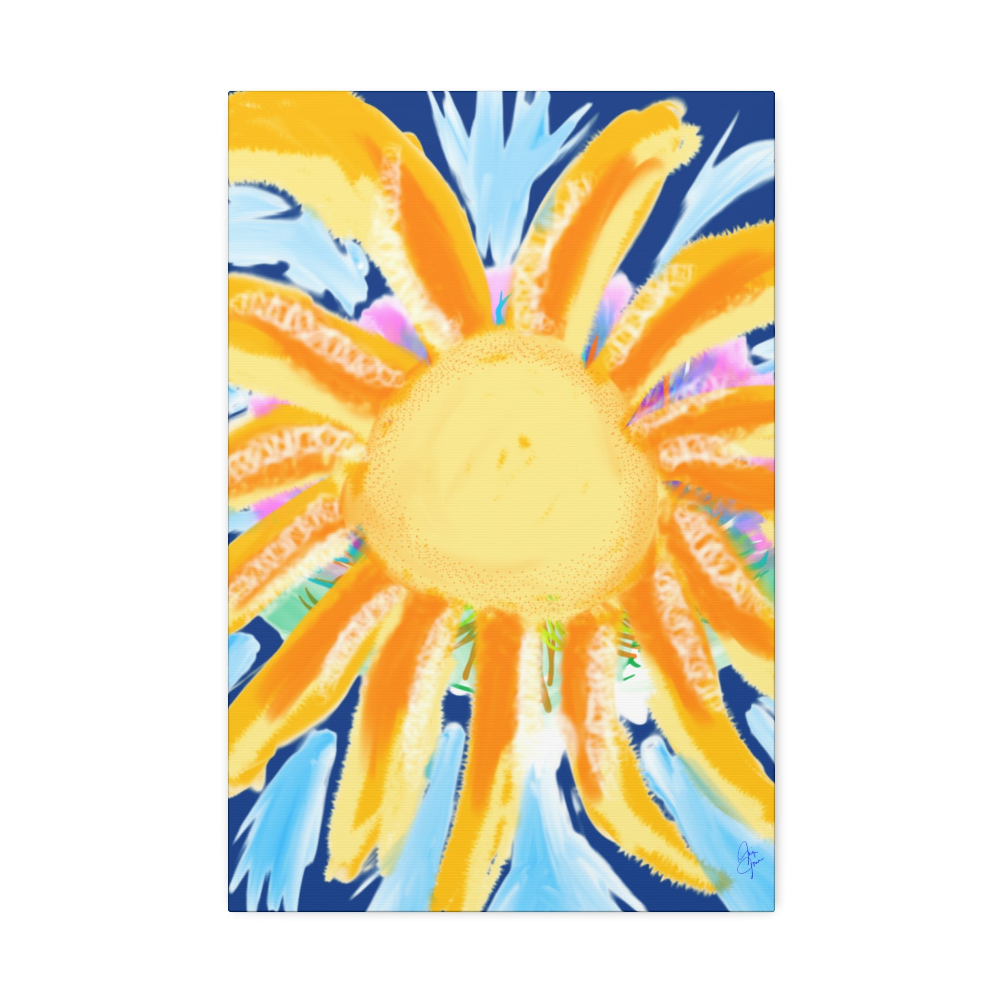 Sunburst Canvas Print — Bright Abstract Sunshine Wall Art (Stretched 1.5")