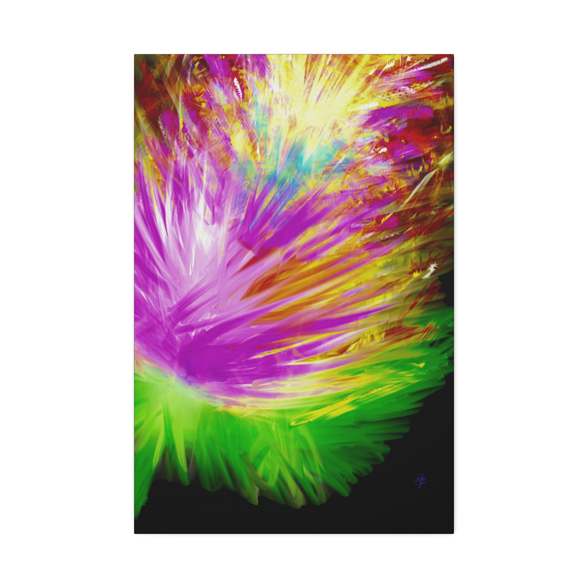 Vibrant Abstract Feather Canvas — Colorful Modern Wall Art (1.5" Stretched)