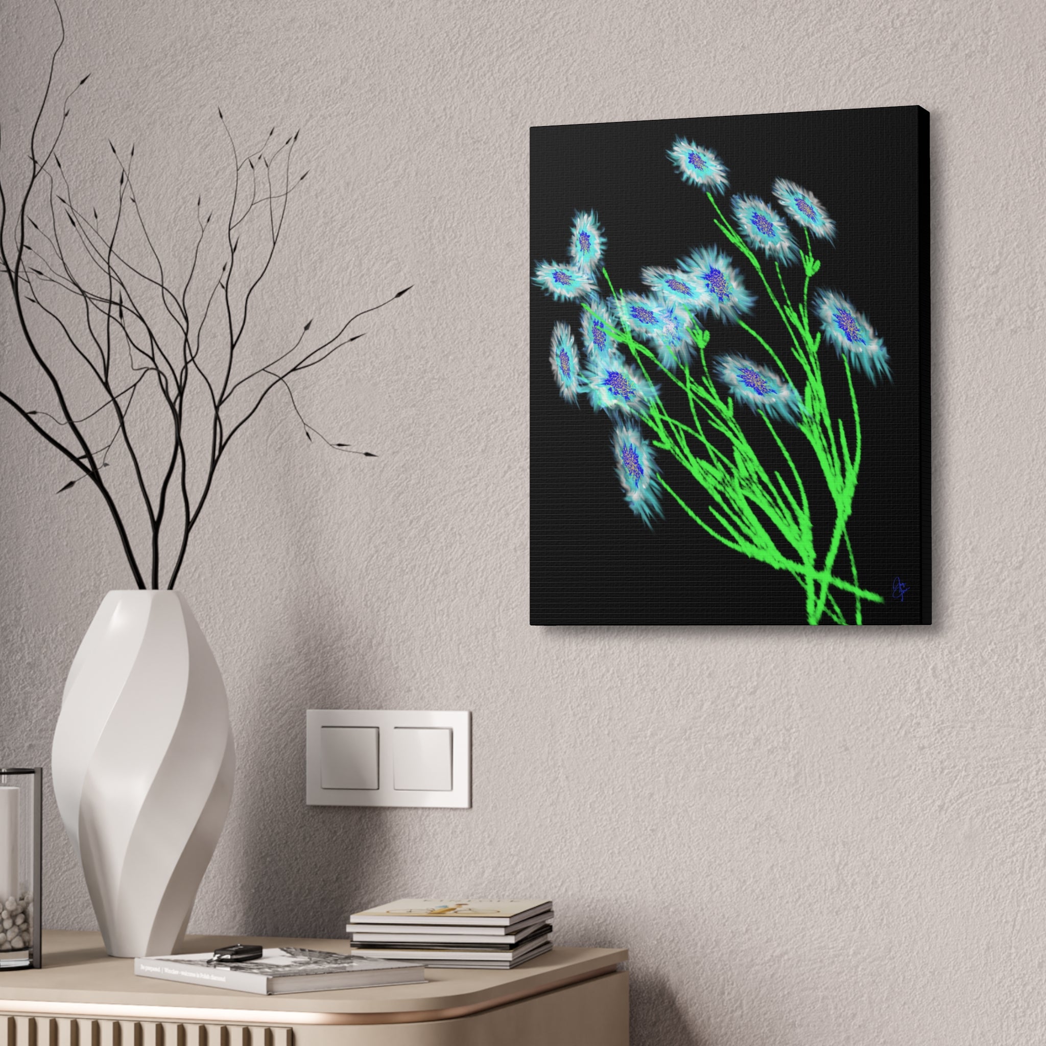 Neon Wildflower Canvas Print
