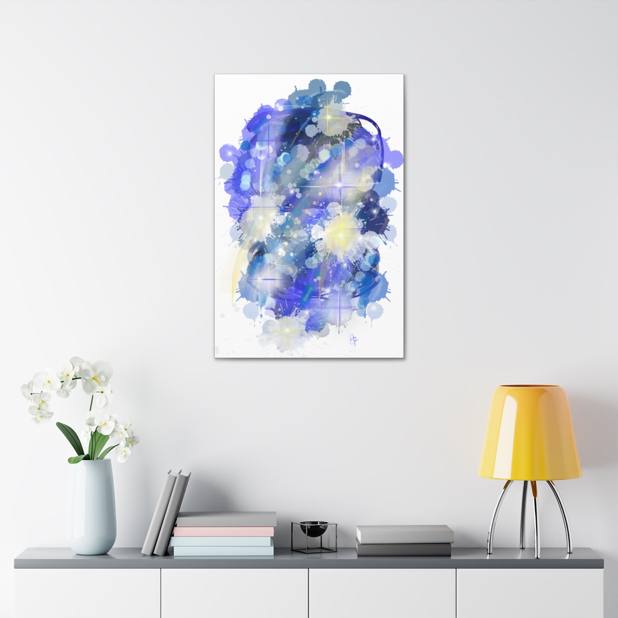 Abstract Blue Galaxy Canvas Print — Stretched 1.5" Wall Art