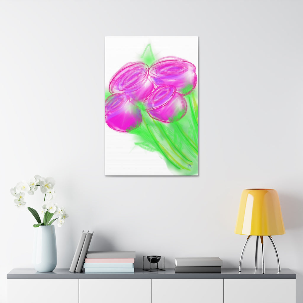 Pink Bloom Abstract Canvas