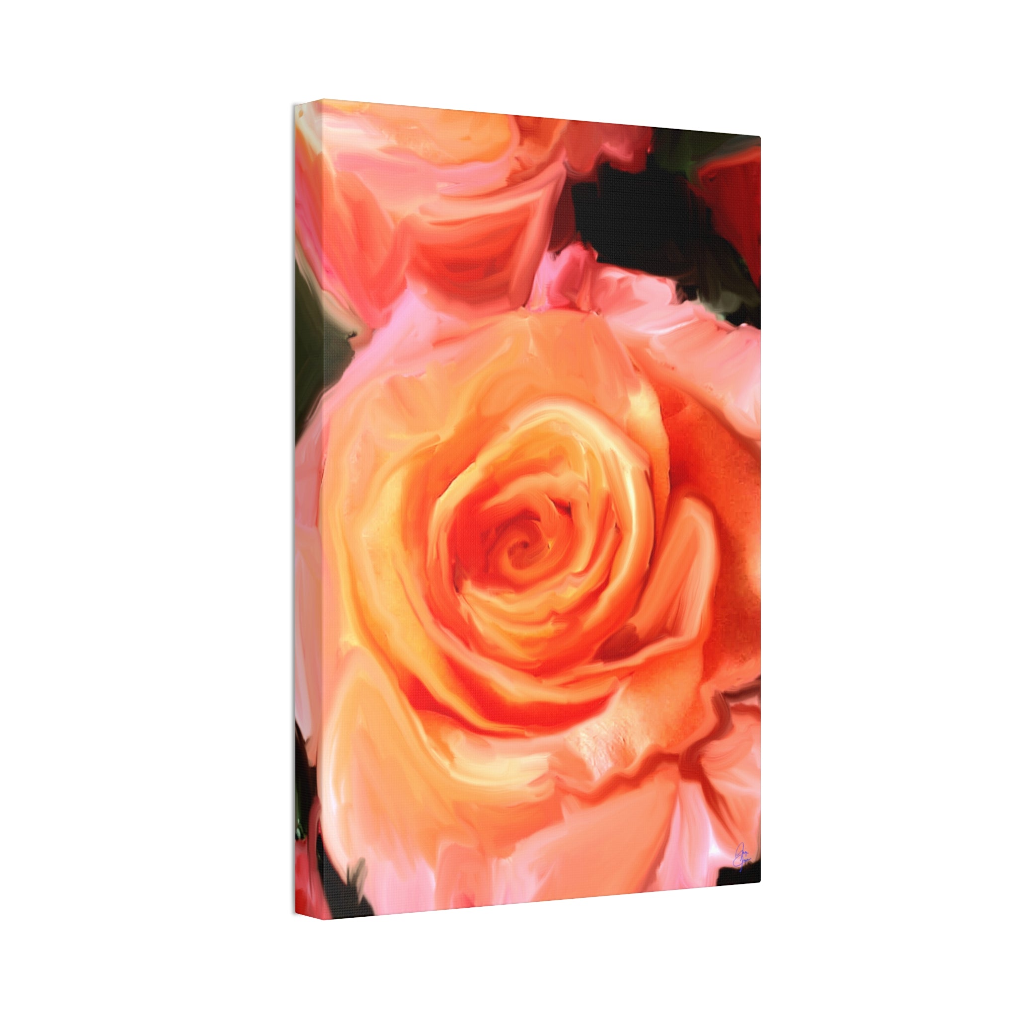Orange Rose Canvas Print — Stretched 1.5" Wall Art
