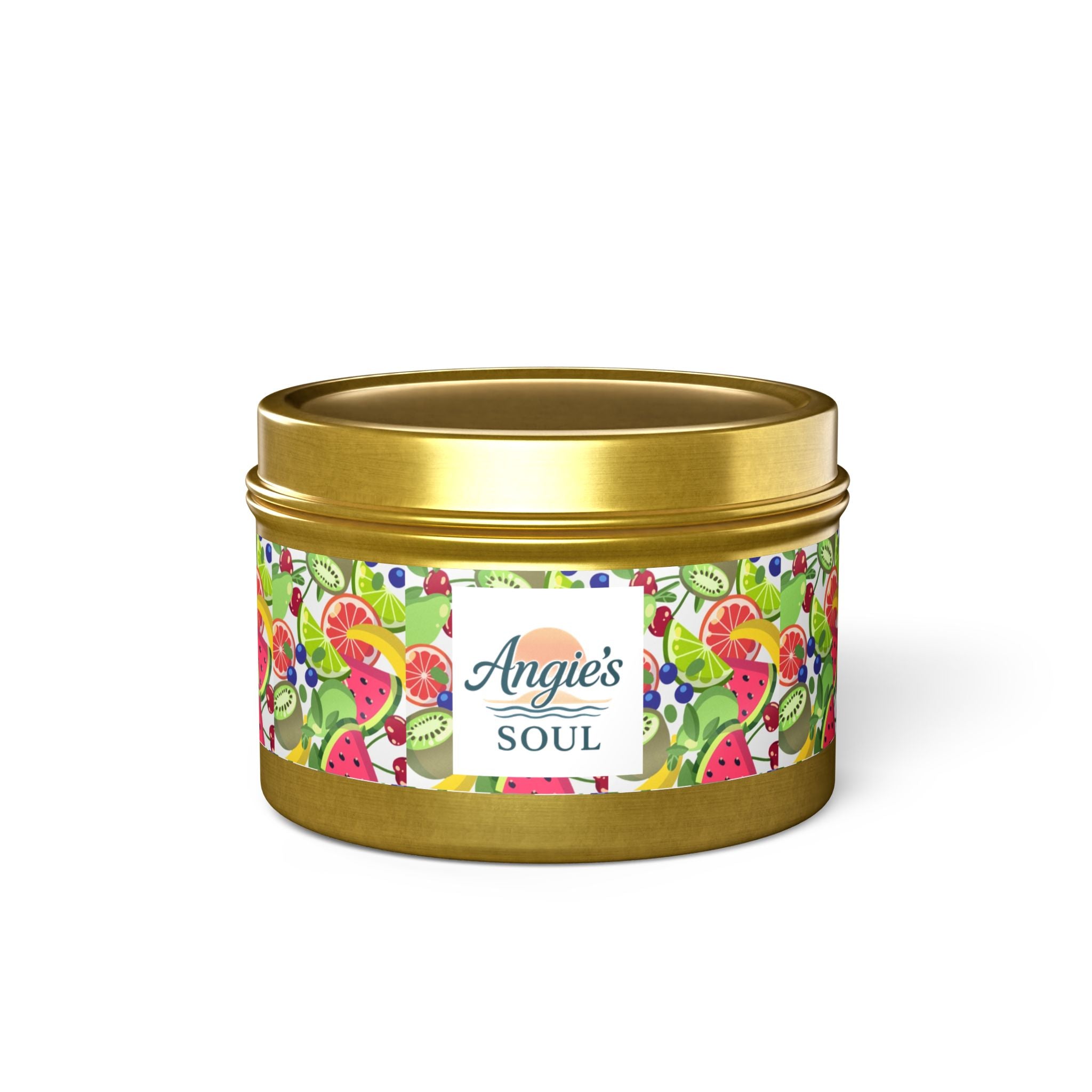 Tin Candle — Angie’s Soul Tropical Fruit Scented Tin Candle